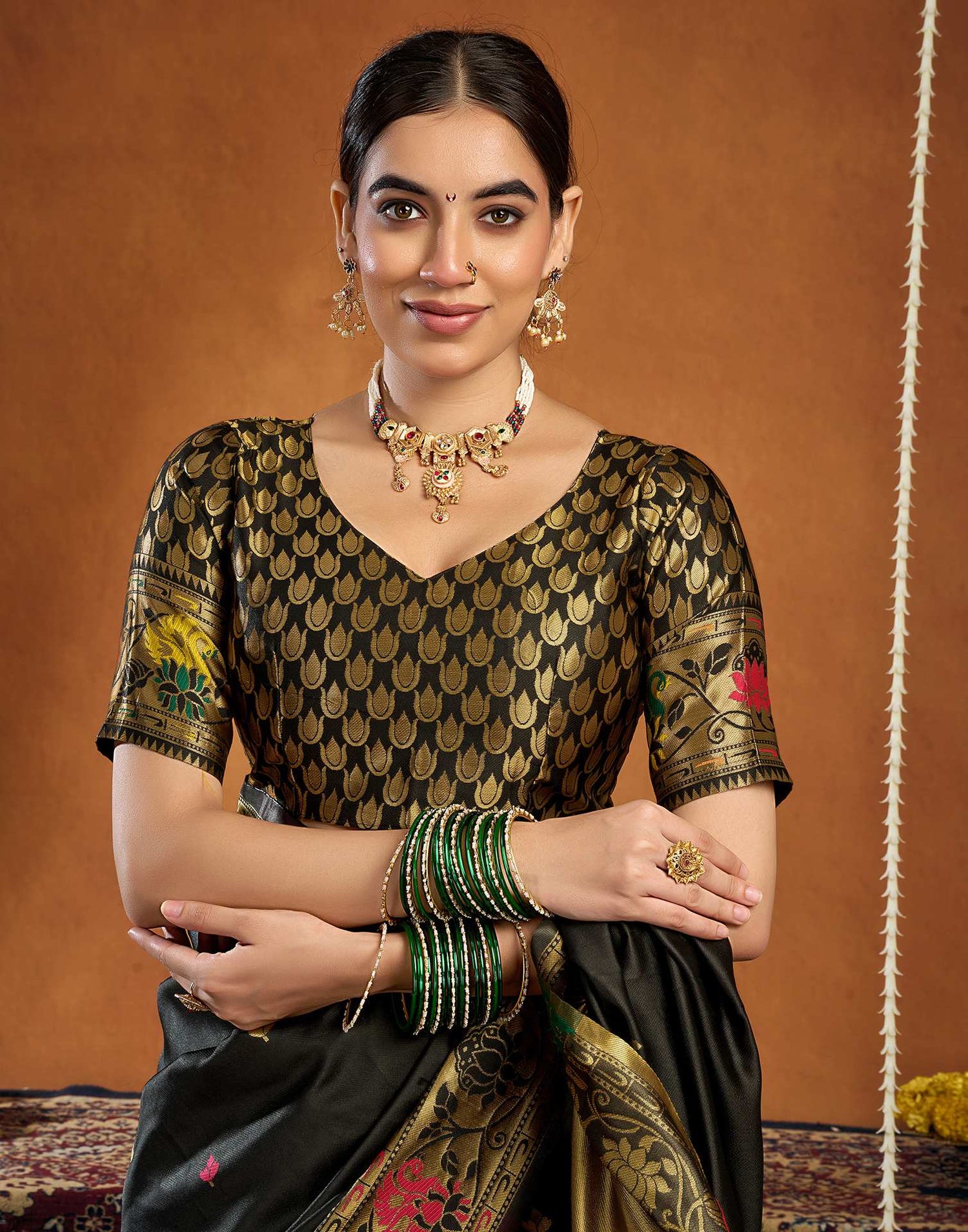 Black Silk Woven Paithani Saree