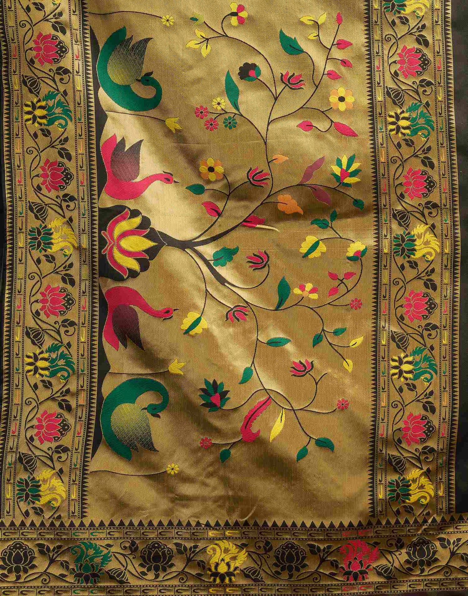 Black Silk Woven Paithani Saree