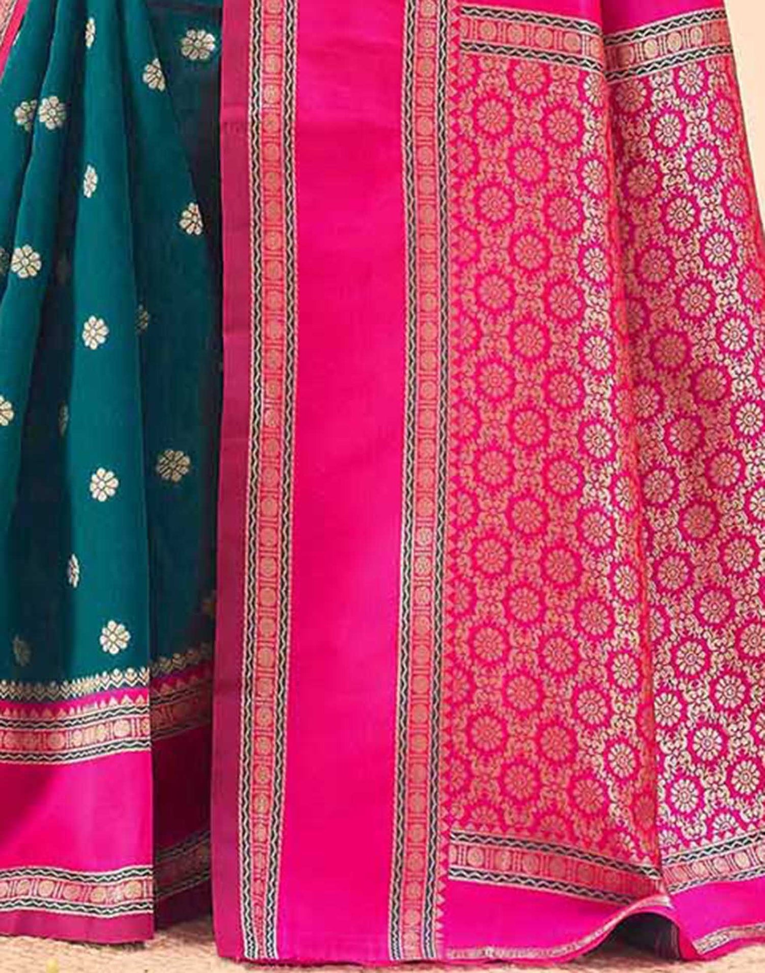 Rama Blue Silk Woven Banarasi Saree