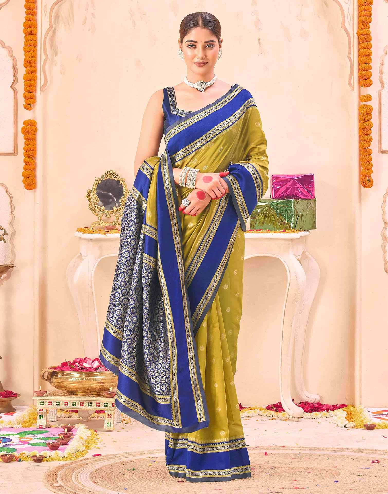 Yellow Silk Woven Banarasi Saree