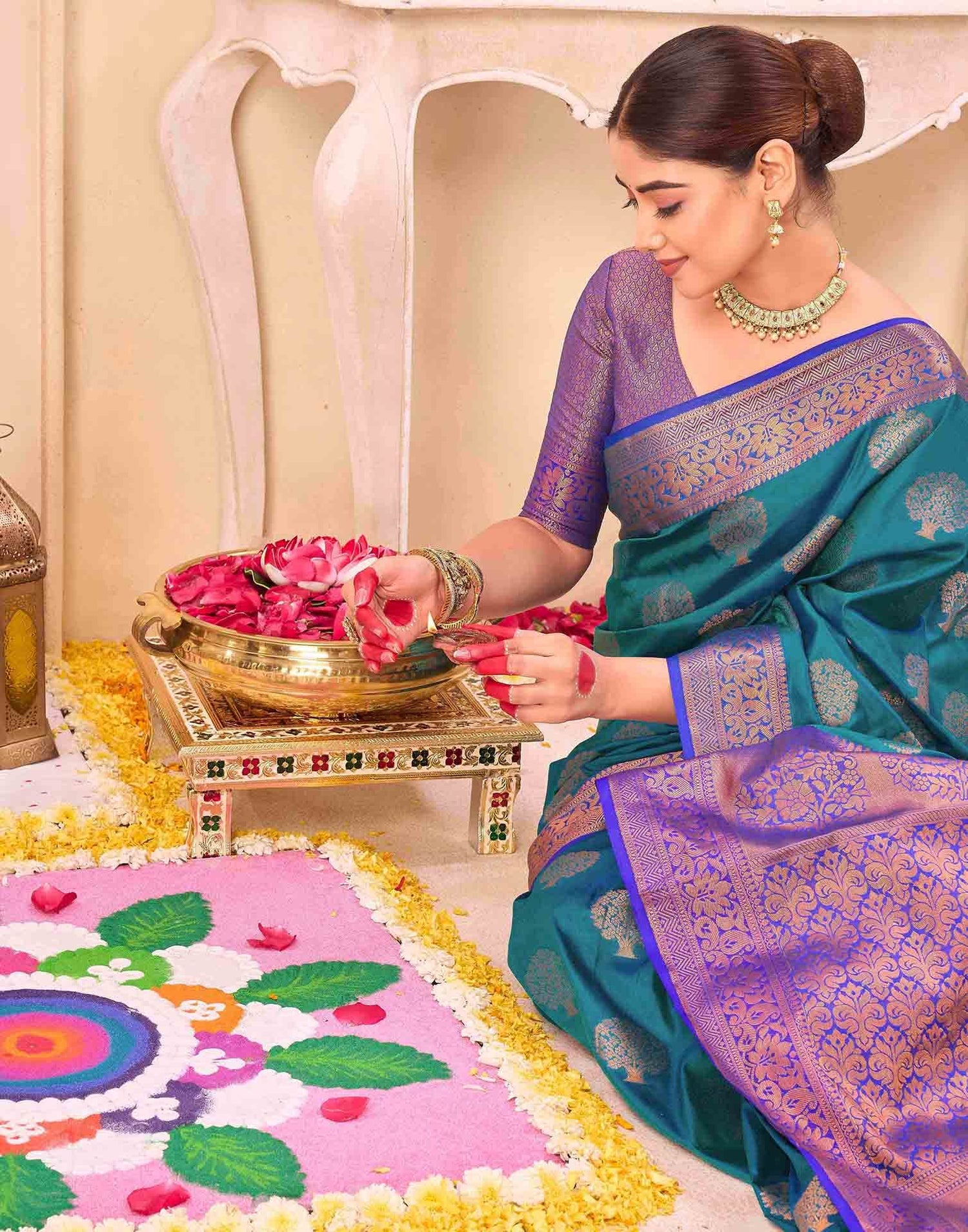 Blue Silk Woven Banarasi Saree