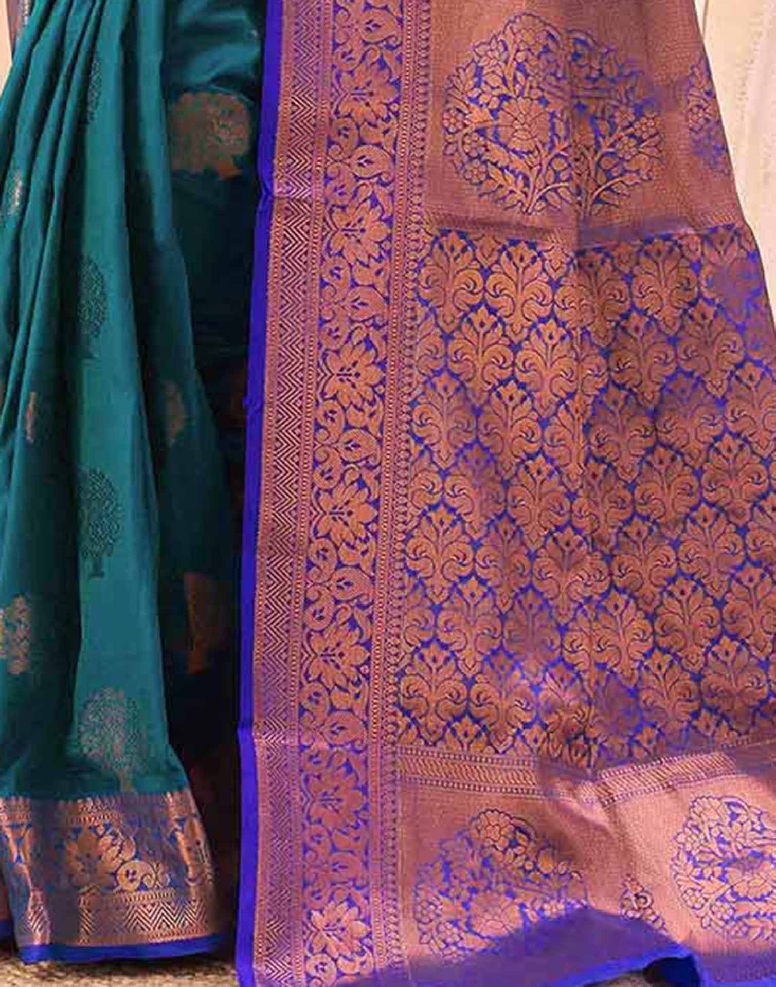 Blue Silk Woven Banarasi Saree