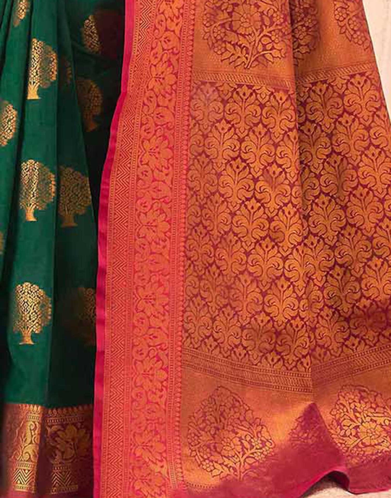 Green Silk Woven Banarasi Saree