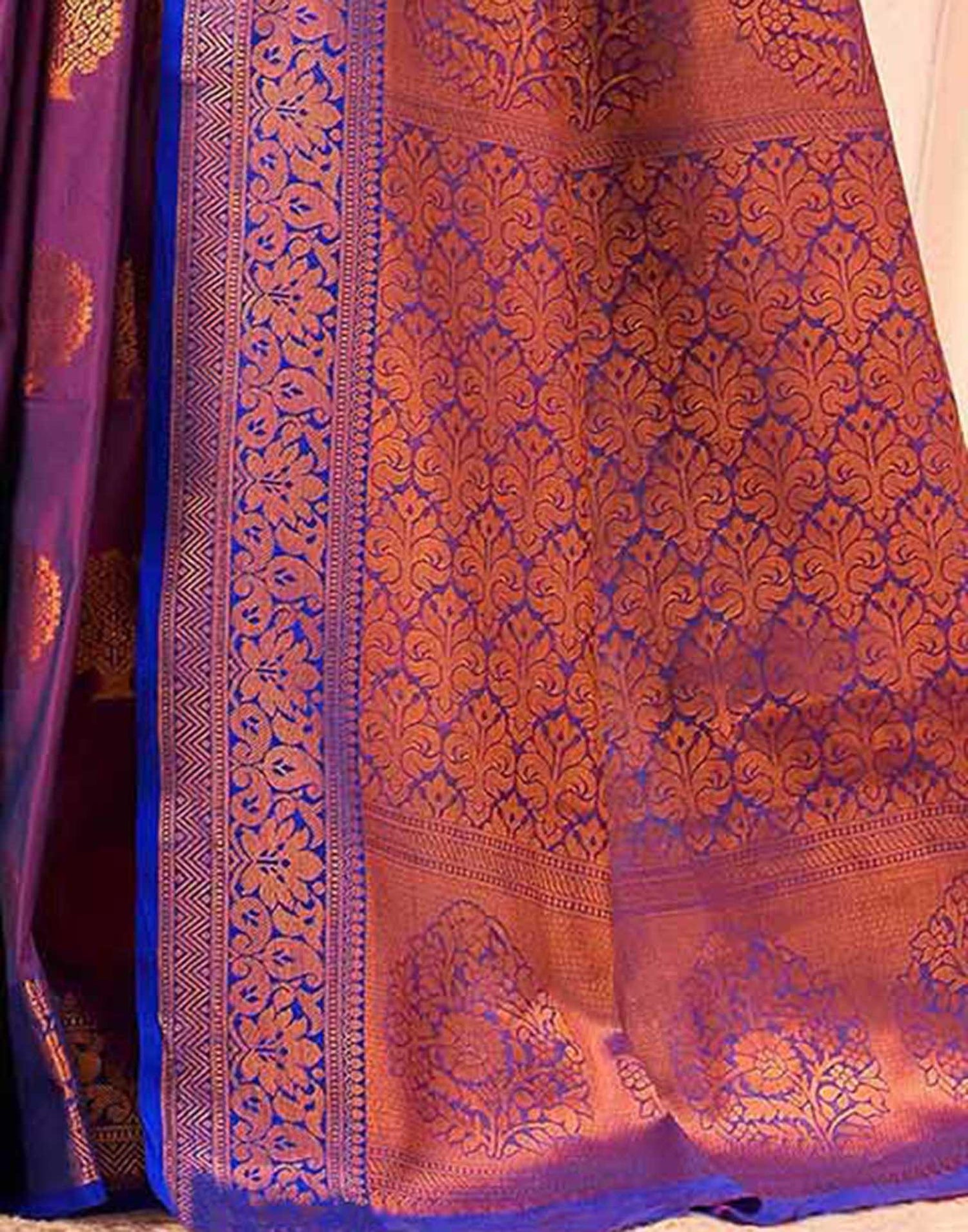 Purple Silk Woven Banarasi Saree