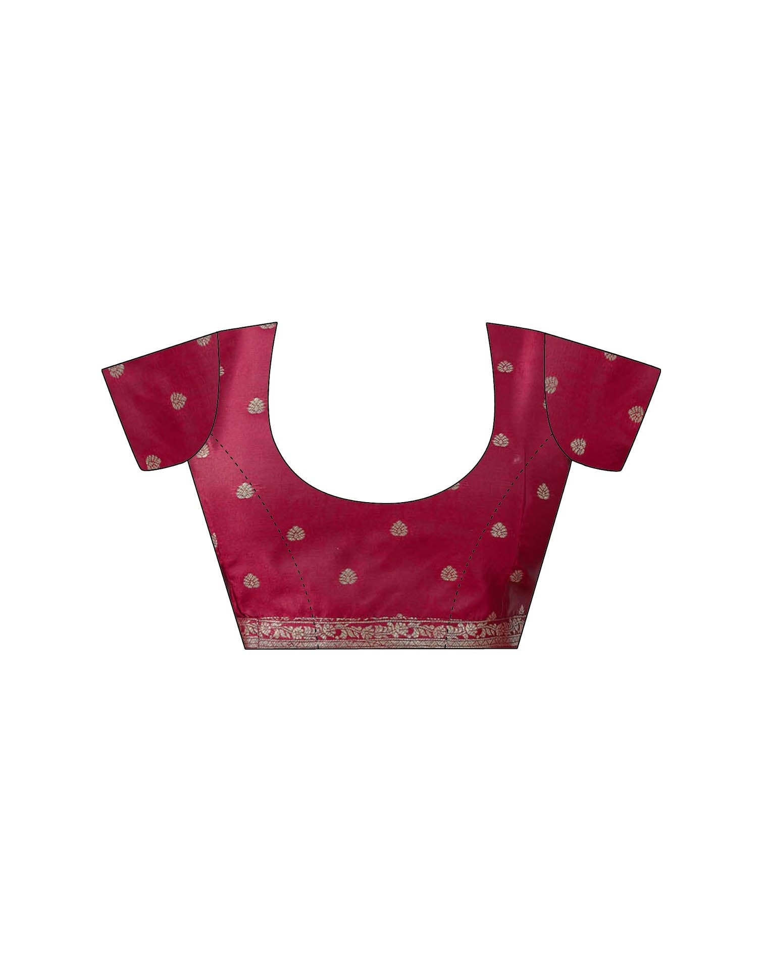 Maroon Silk Woven Banarasi Saree