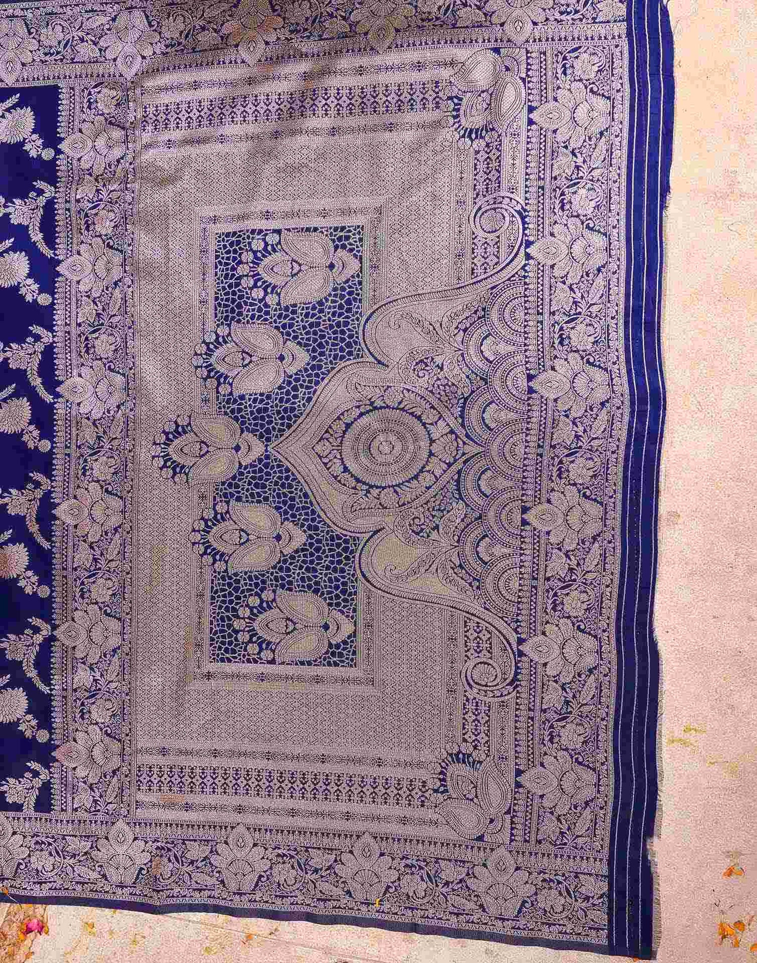Blue Silk Woven Banarasi Saree