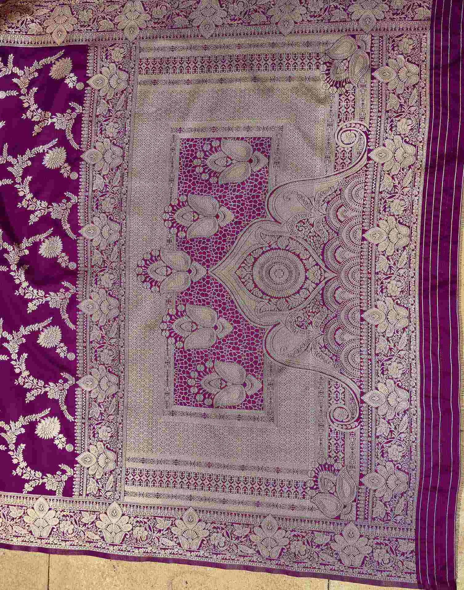 Purple Silk Woven Banarasi Saree