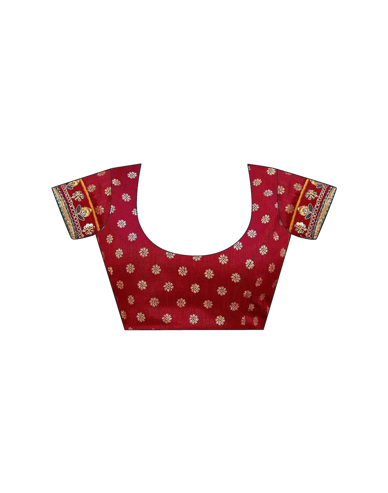 Red Georgette Printed Bandhani Saree