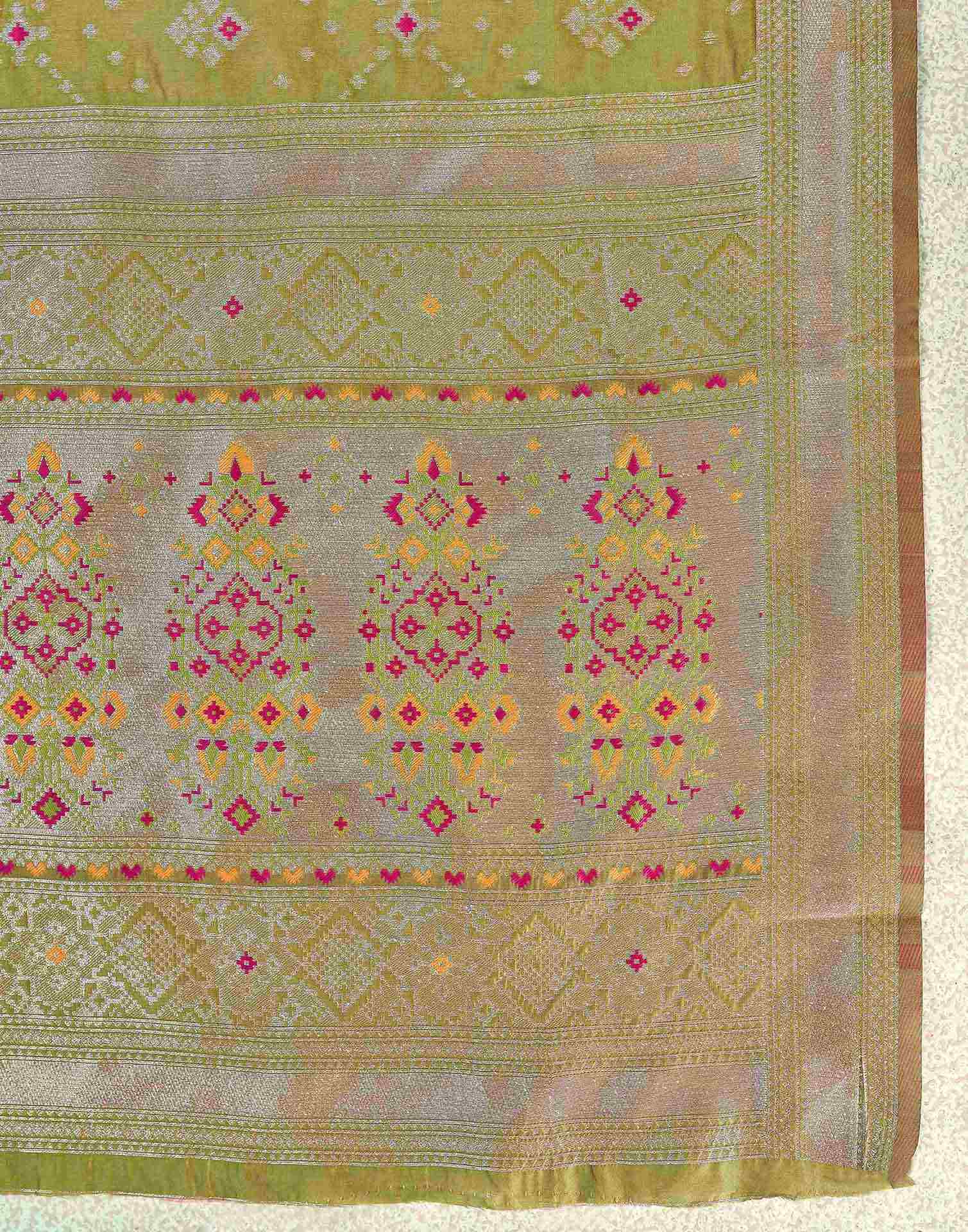 Mehndi Green Silk Woven Patola Saree