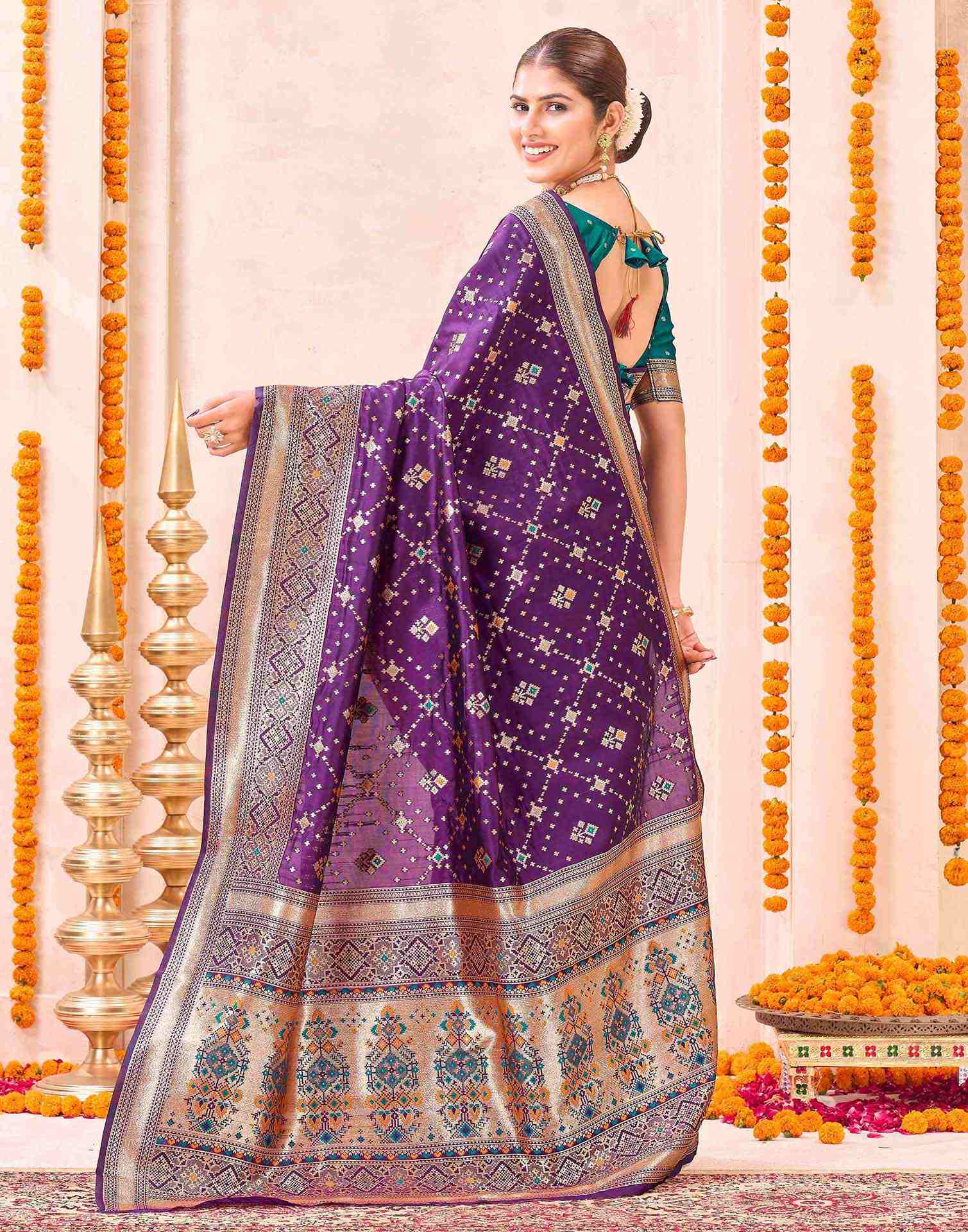 Purple Silk Woven Patola Saree