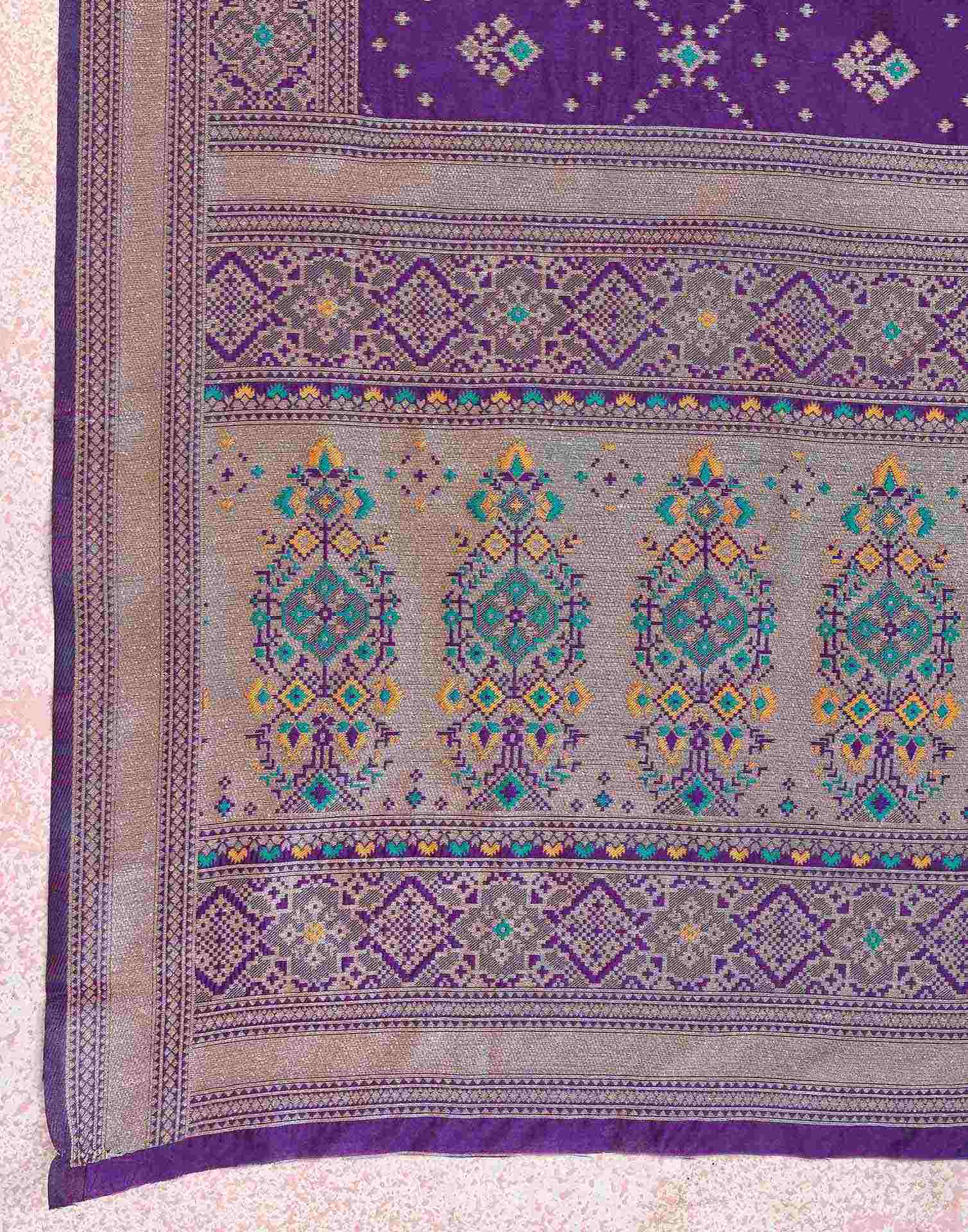Purple Silk Woven Patola Saree