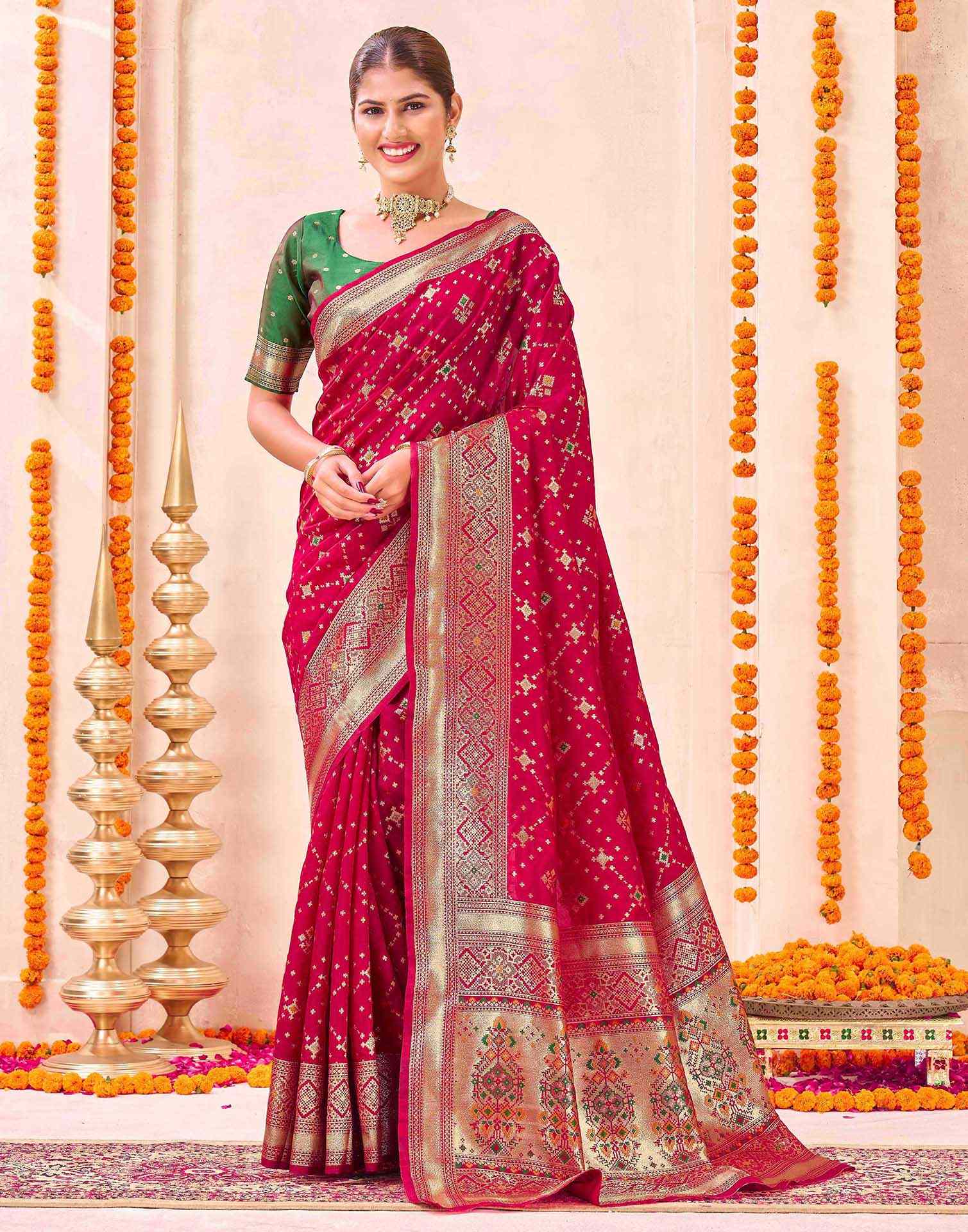 Red Silk Woven Patola Saree