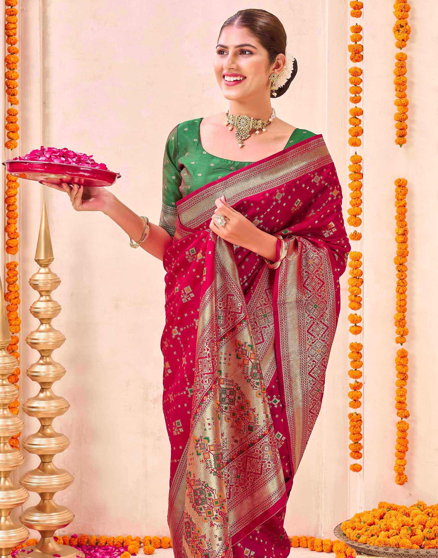 Red Silk Woven Patola Saree