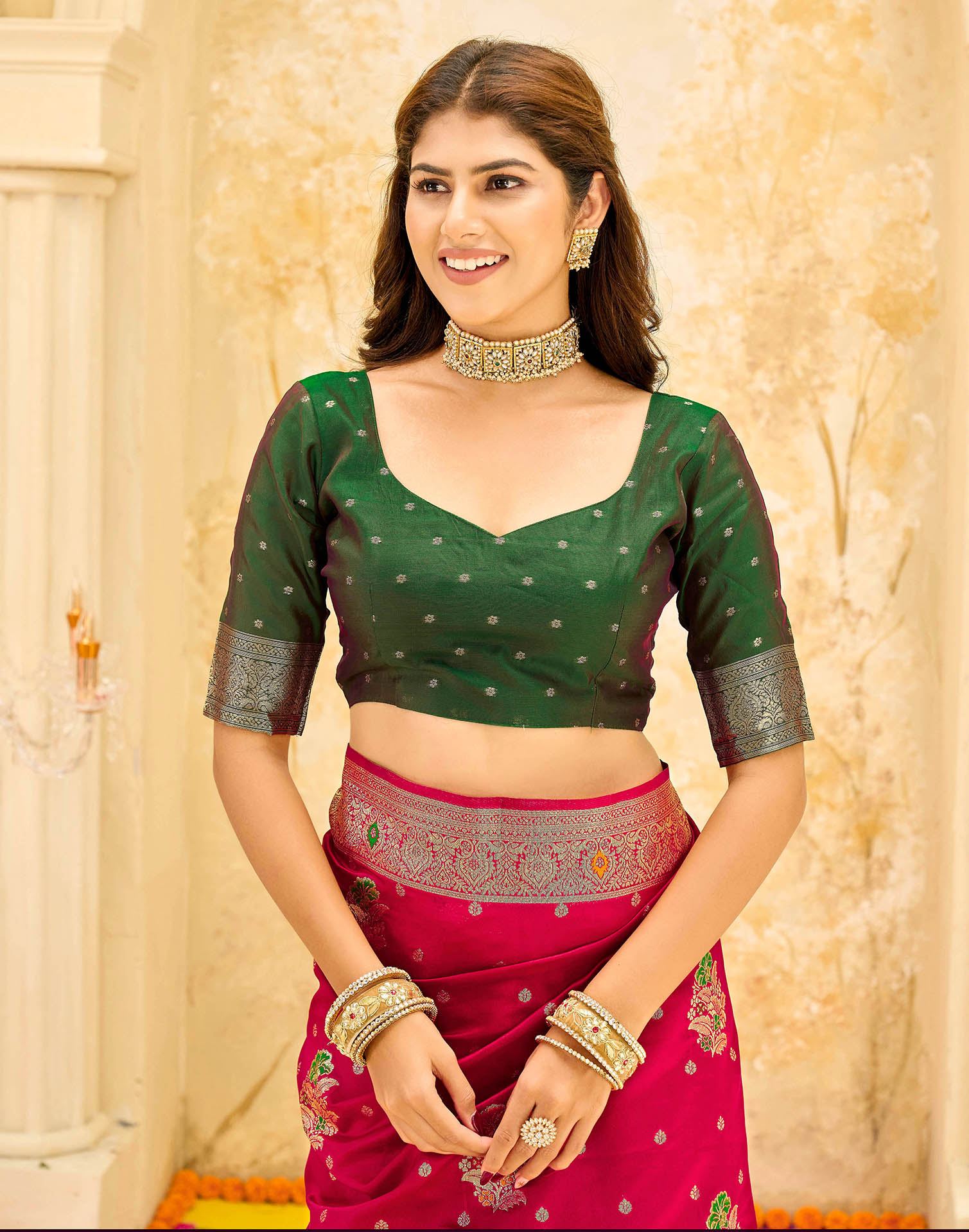 Red Silk Woven Banarasi Saree