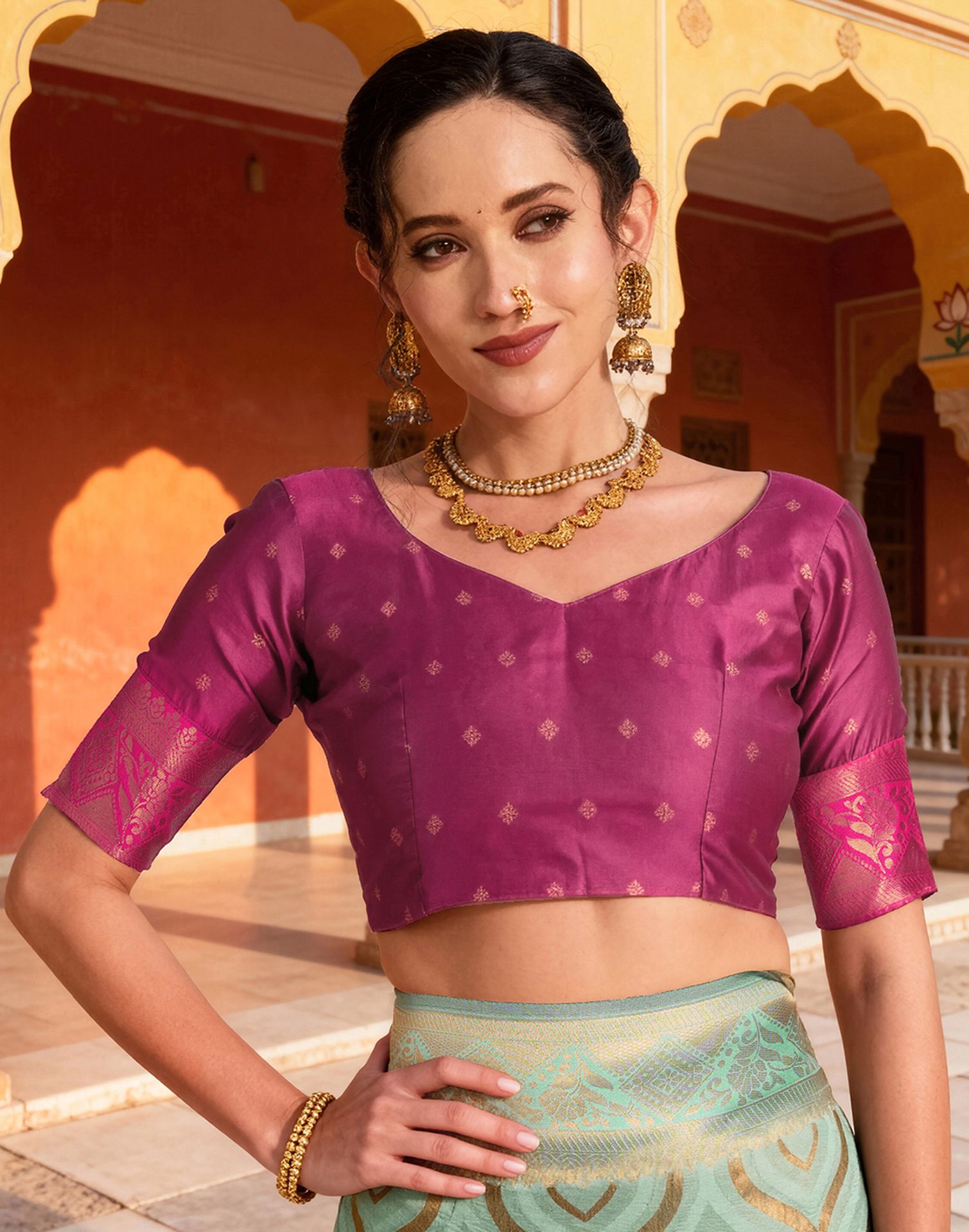 Mint Blue Silk Woven Saree