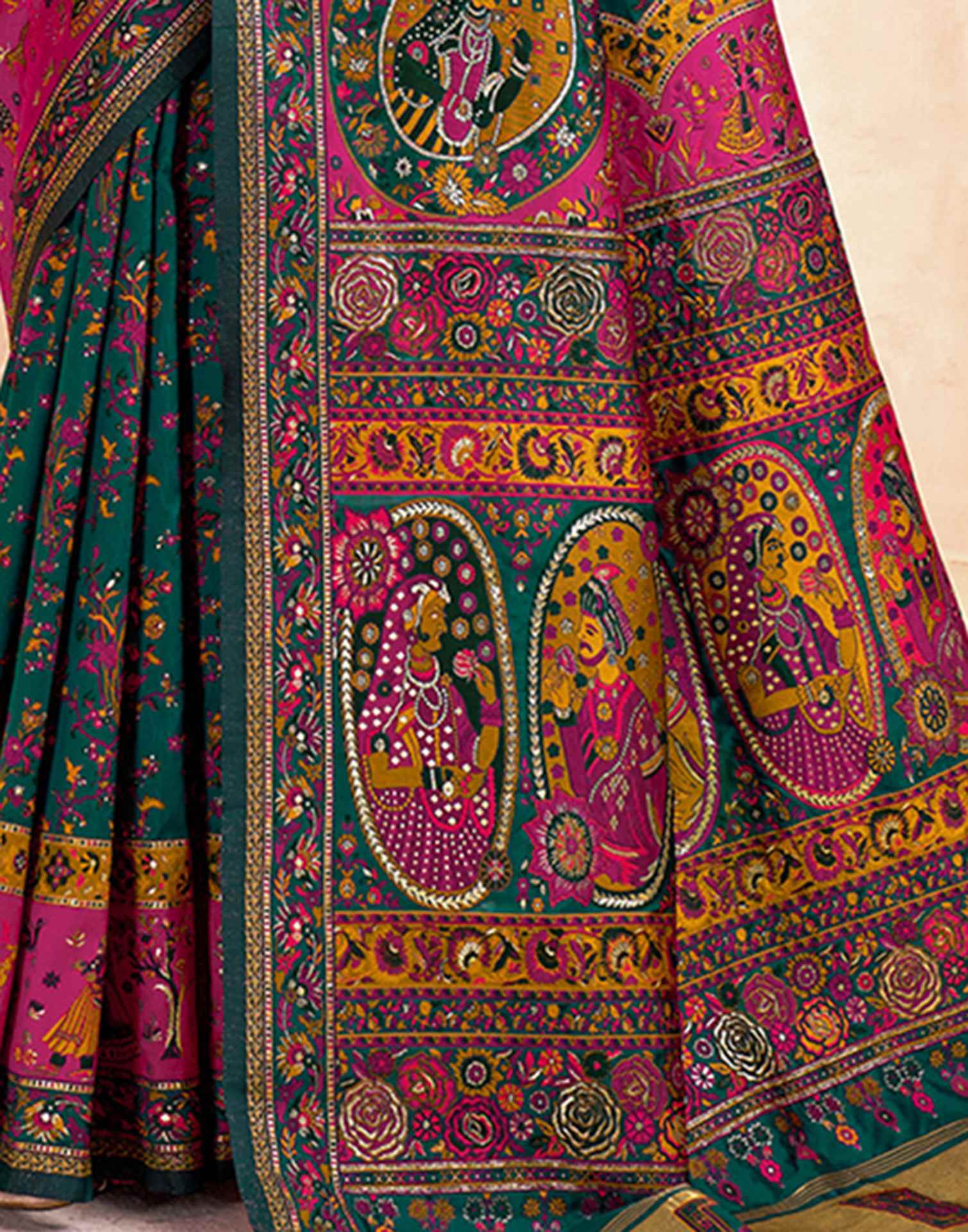 Green Silk Woven Patola Saree