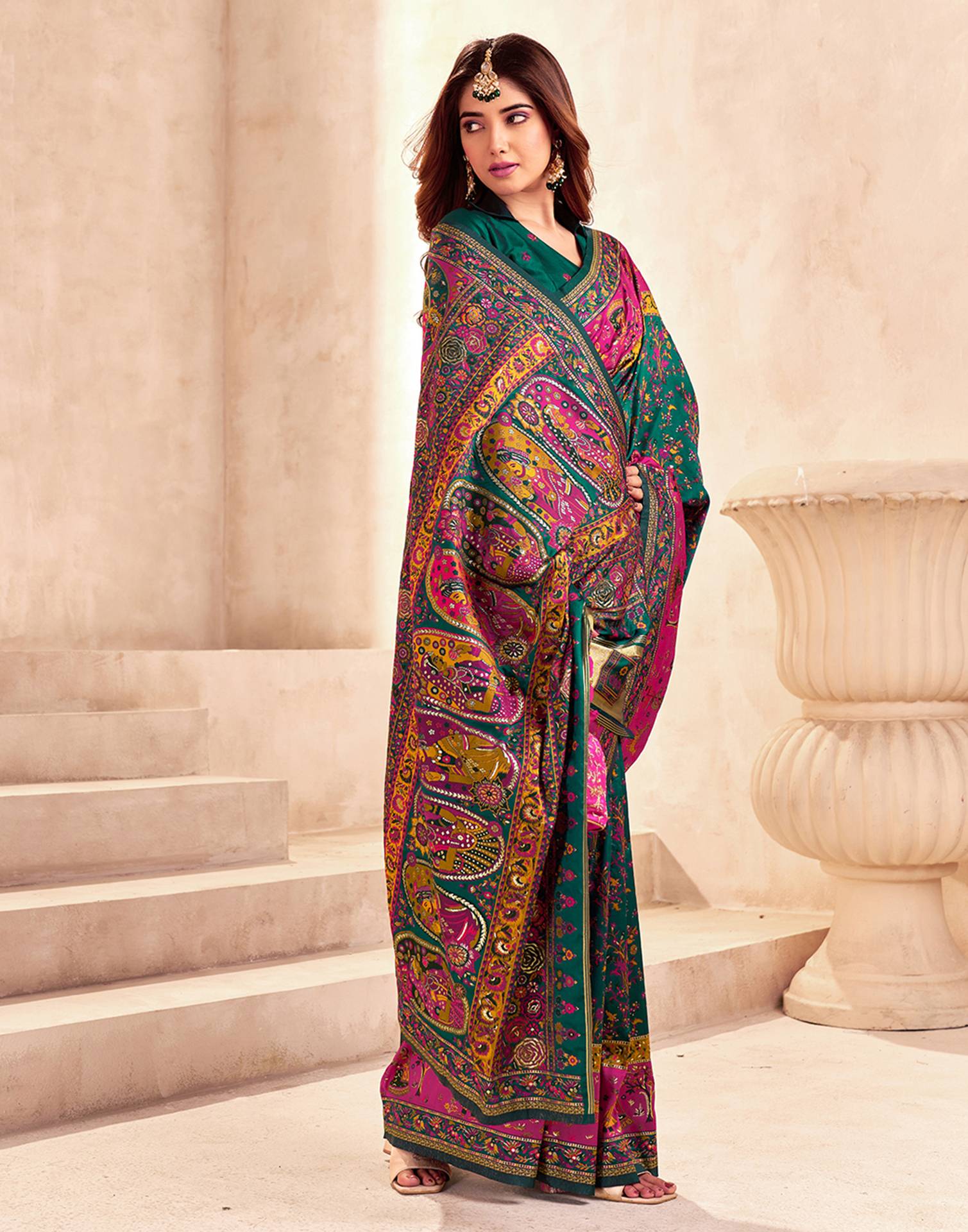 Green Silk Woven Patola Saree