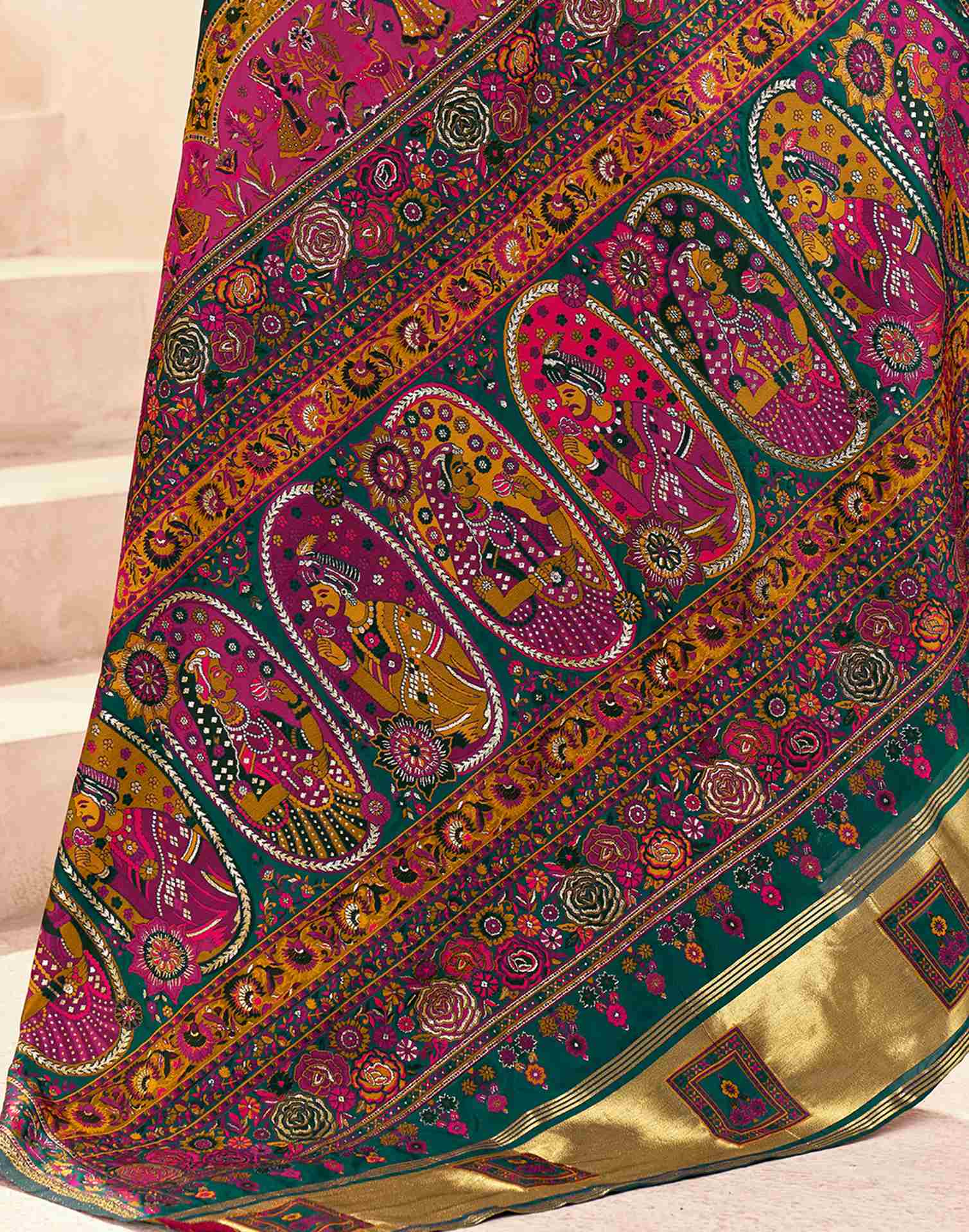 Green Silk Woven Patola Saree