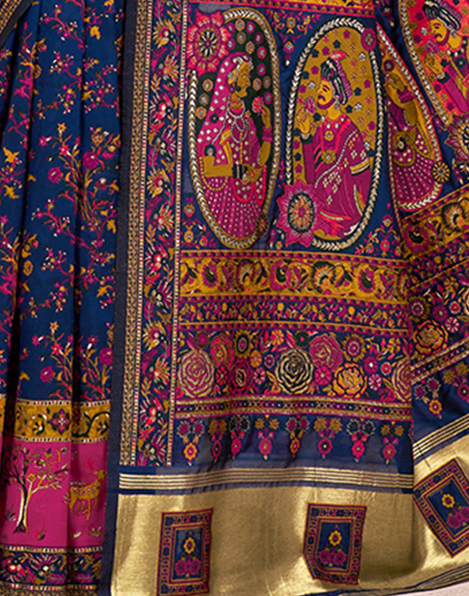 Navy Blue Silk Woven Patola Saree