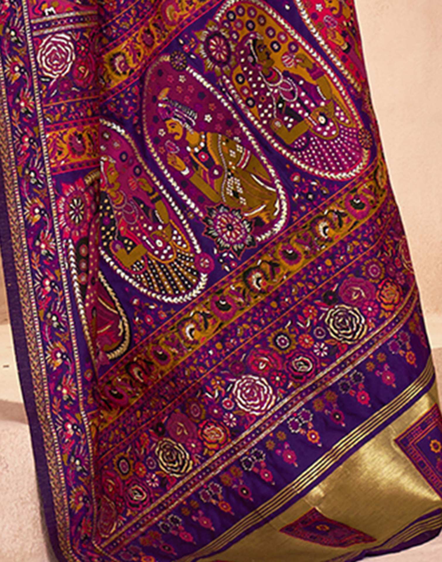 Purple Silk Woven Patola Saree