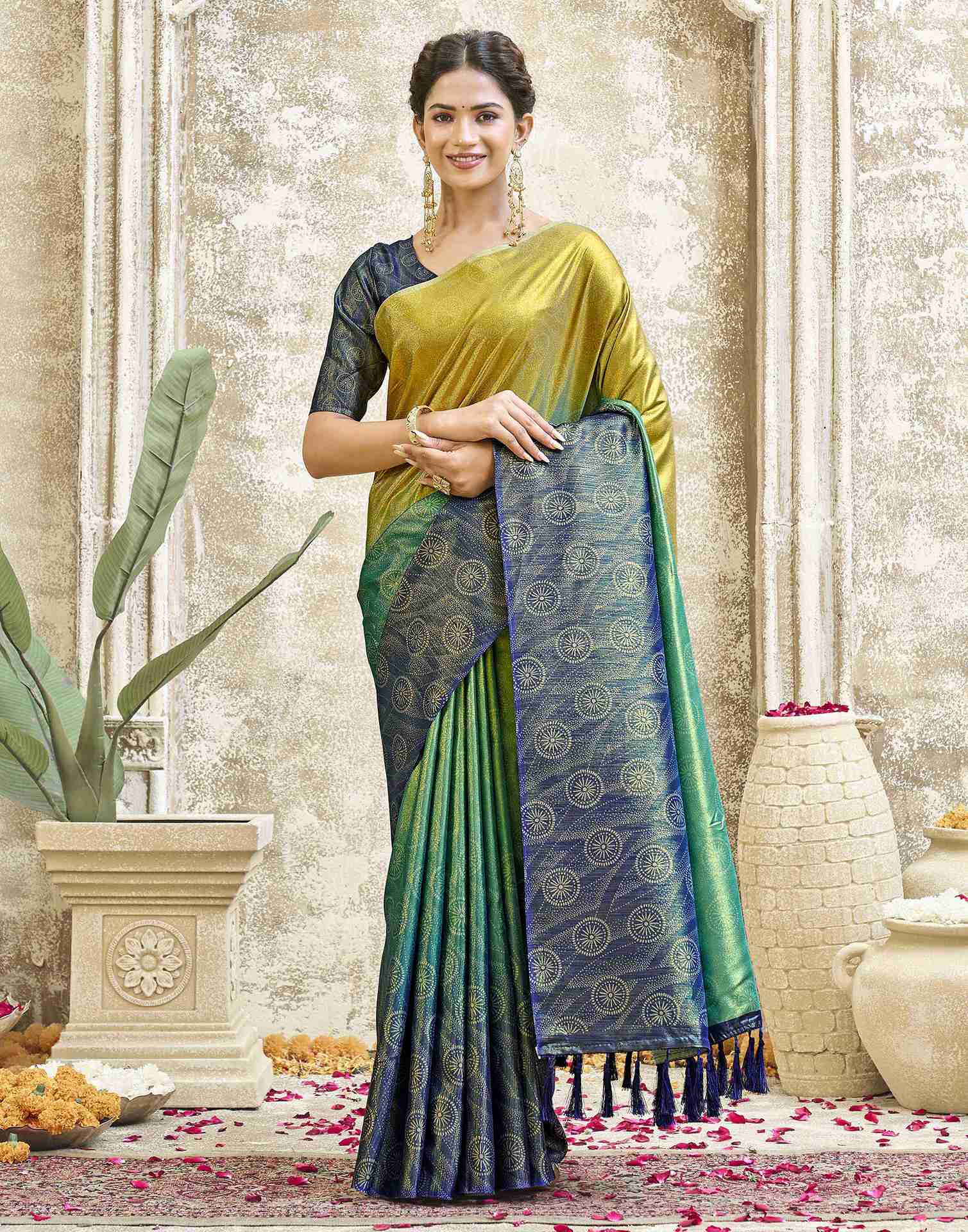 Multicoloured Silk Printed Saree