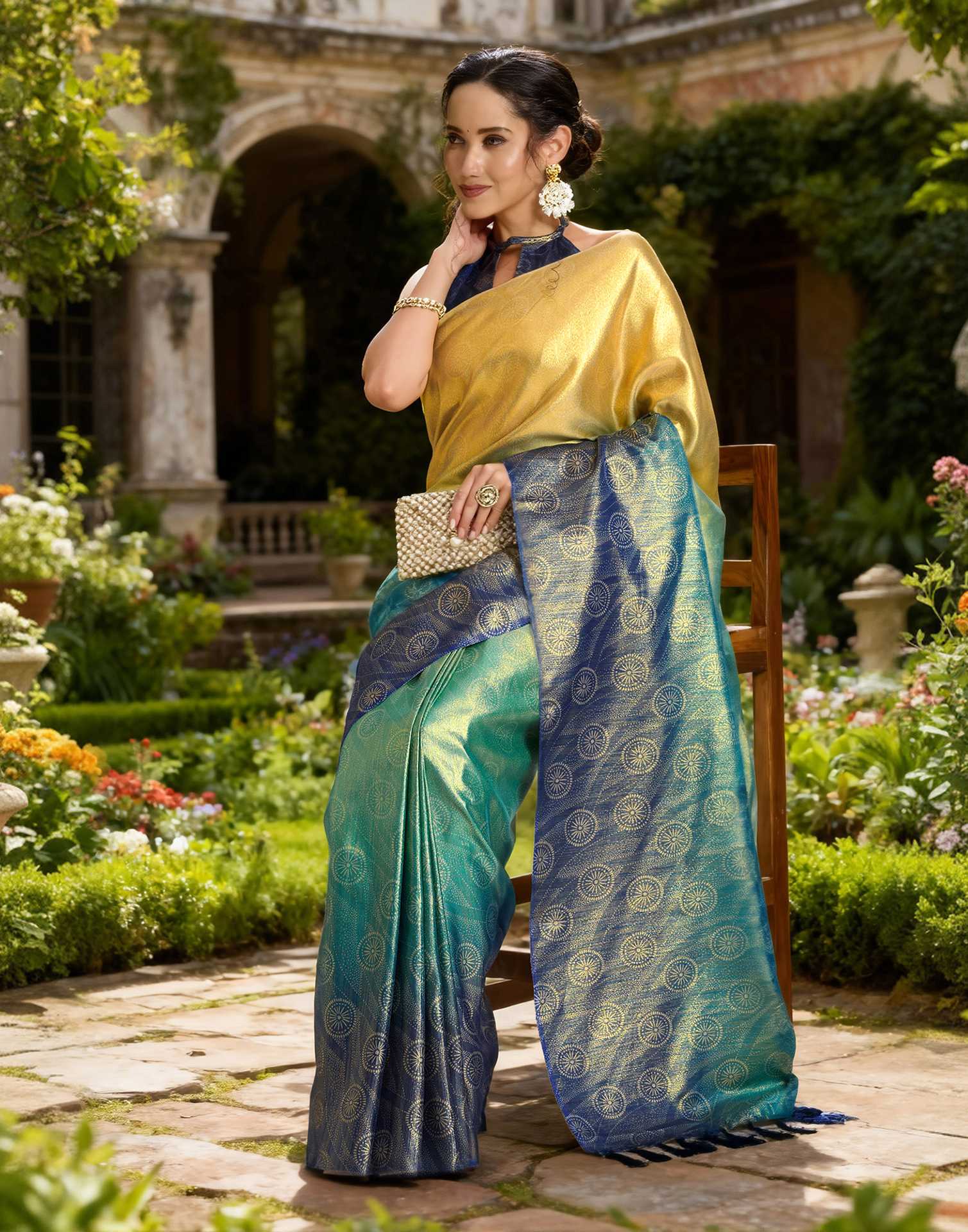 Multicoloured Silk Printed Saree