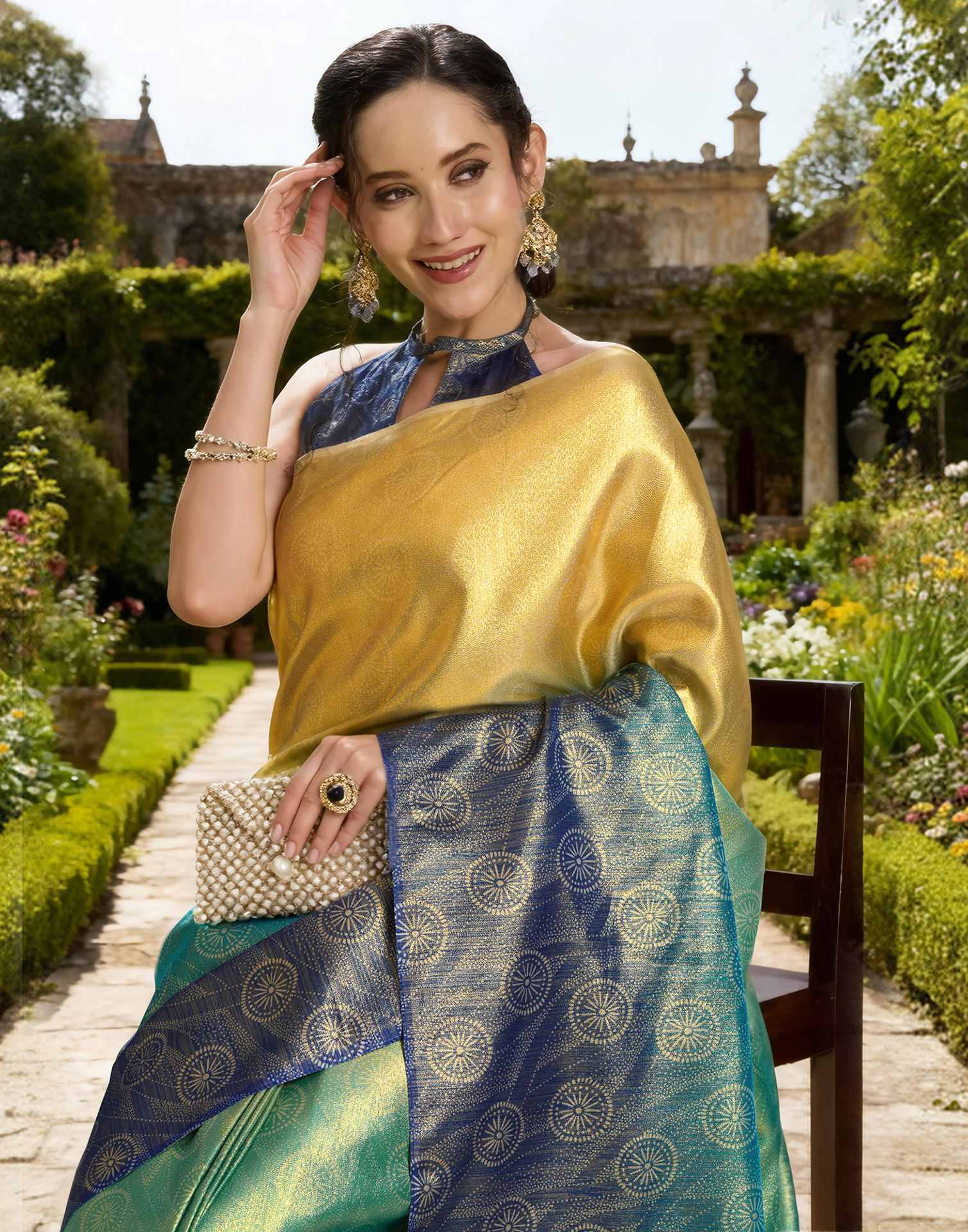 Multicoloured Silk Printed Saree