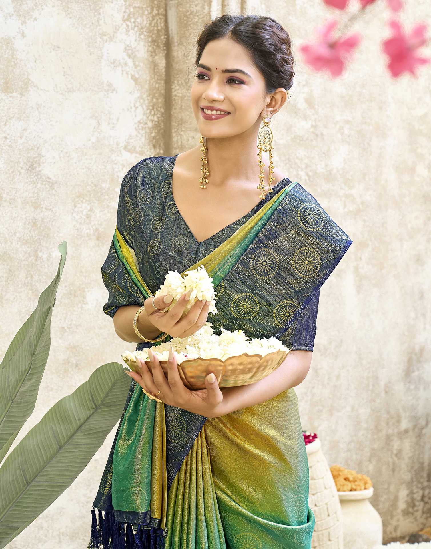 Multicoloured Silk Printed Saree
