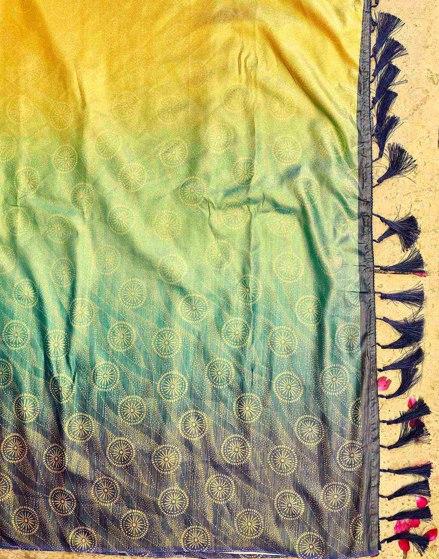 Multicoloured Silk Printed Saree