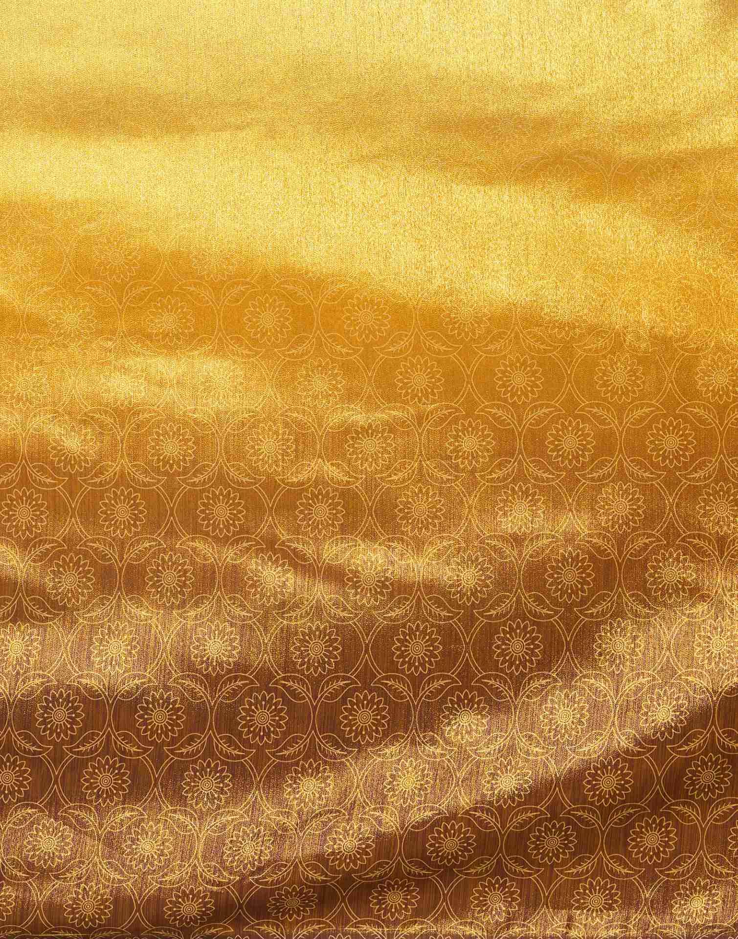 Yellow Silk Printed Saree