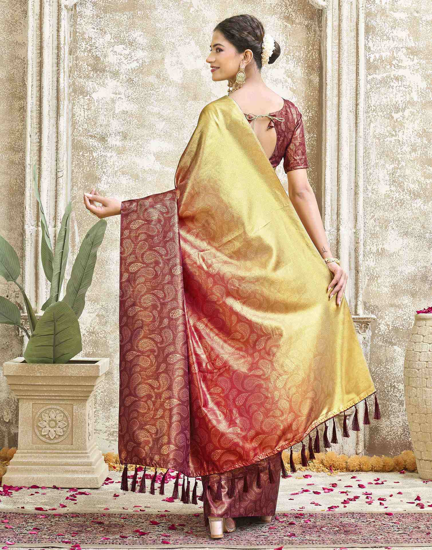 Red Silk Printed Saree