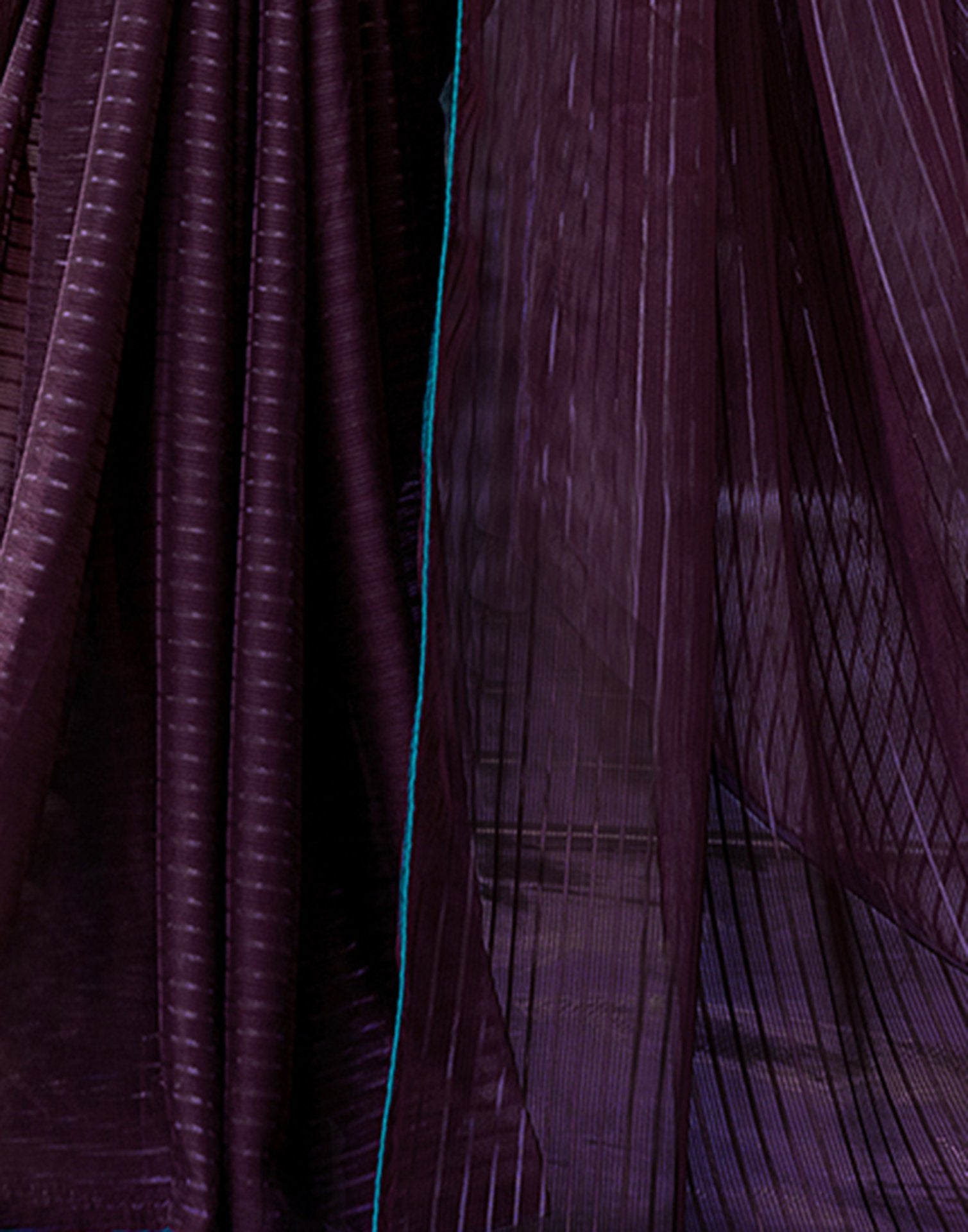 Wine Georgette Zari Stripe Saree