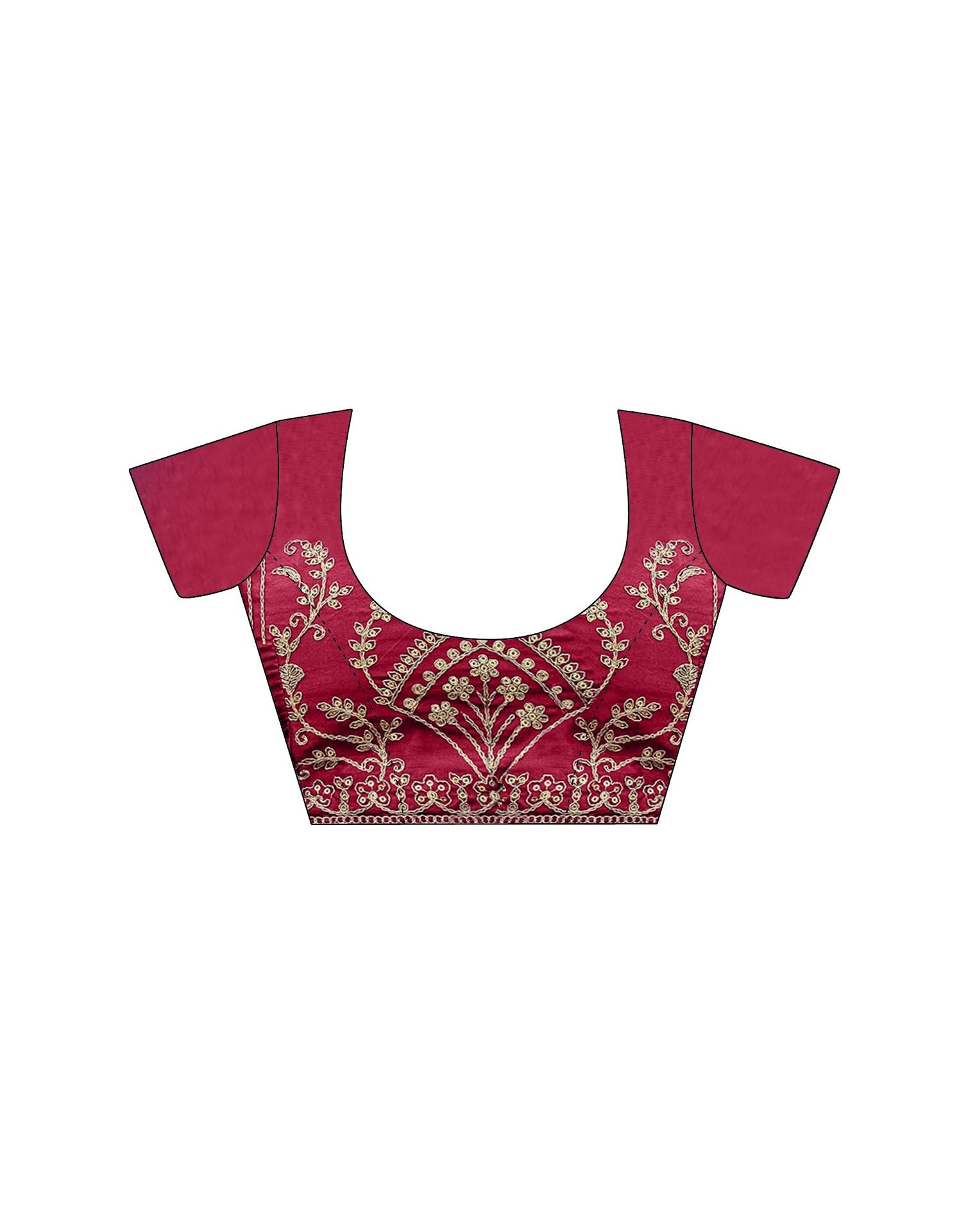 Magenta Silk Sequence Lace Saree