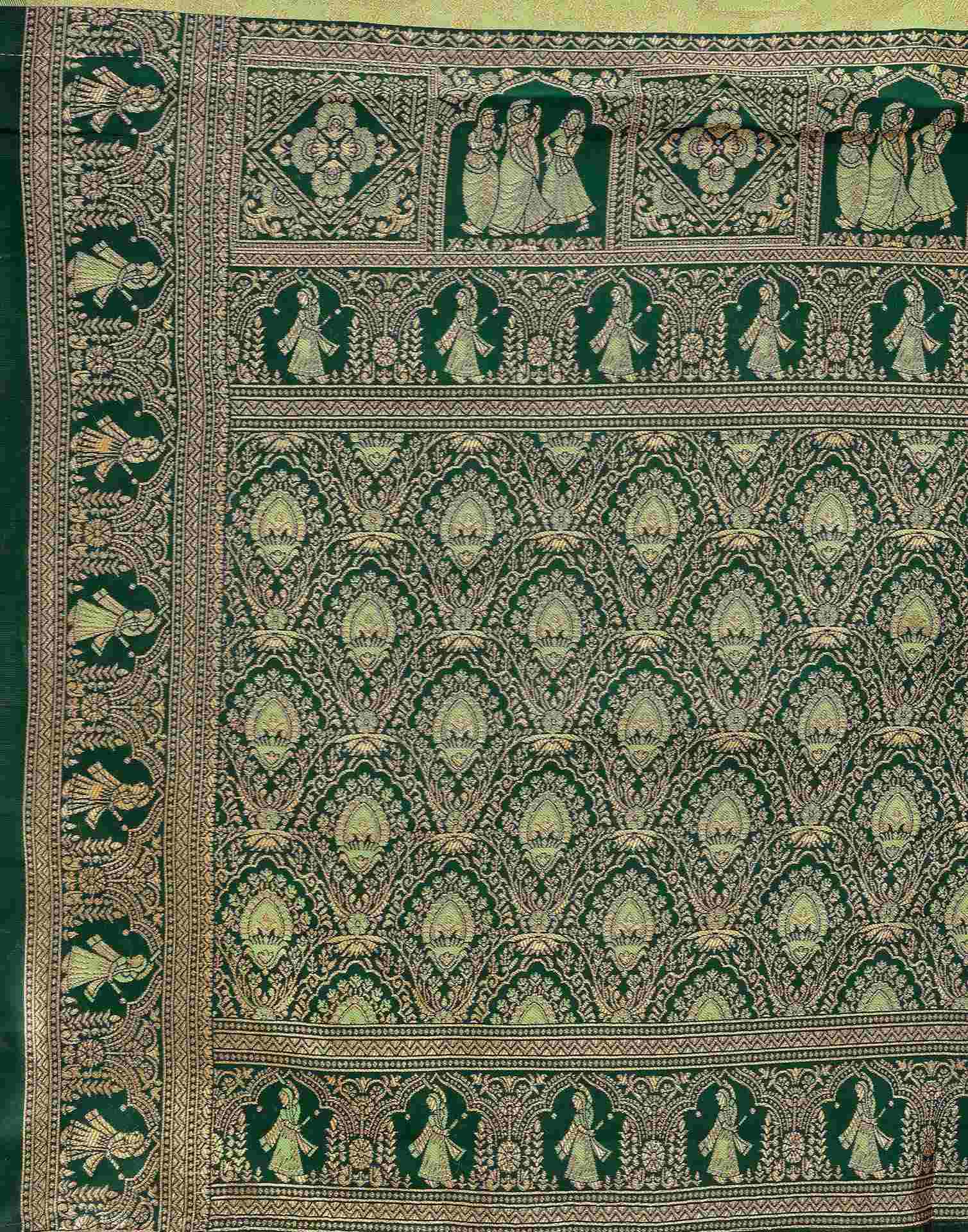 Pista Green Silk Woven Baluchari Saree