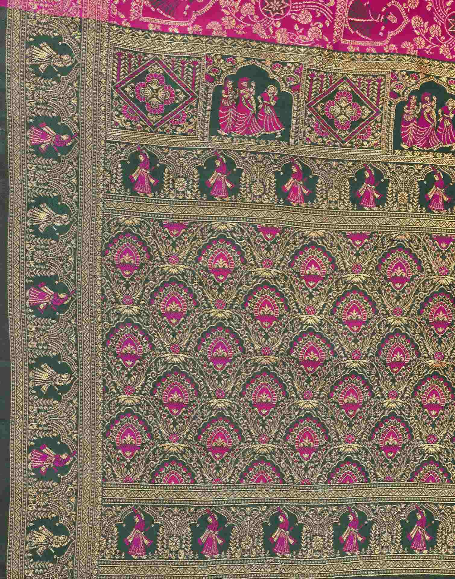 Rani Pink Silk Woven Baluchari Saree