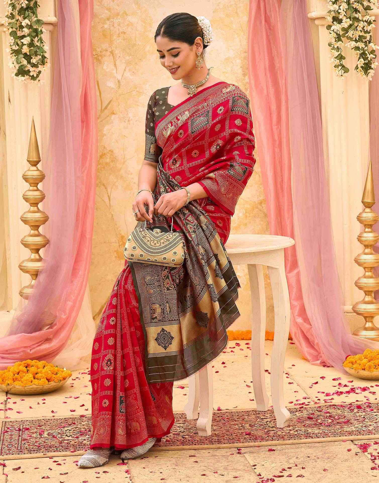 Red Silk Woven Patola Saree