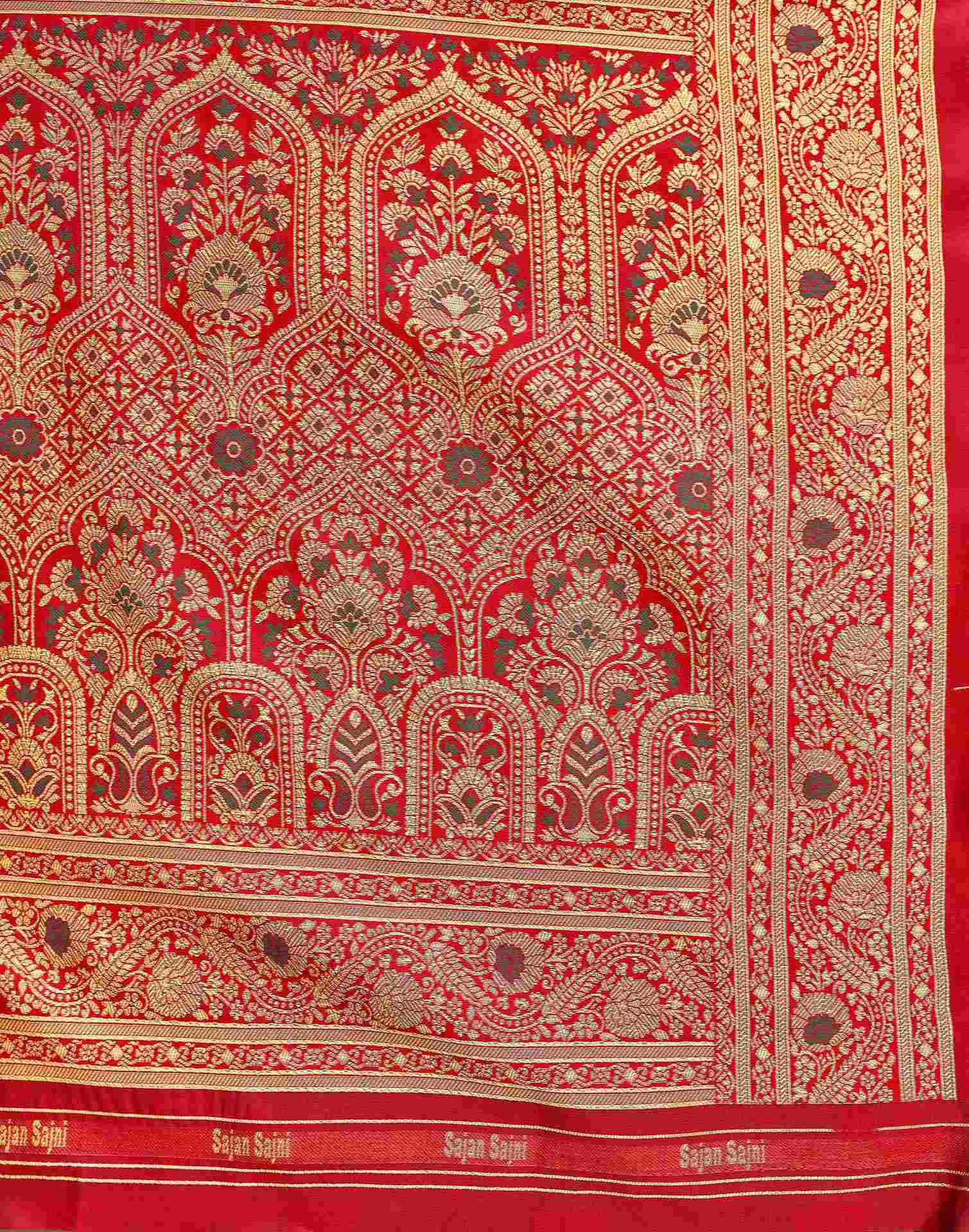 Dark Green Silk Woven Banarasi Saree