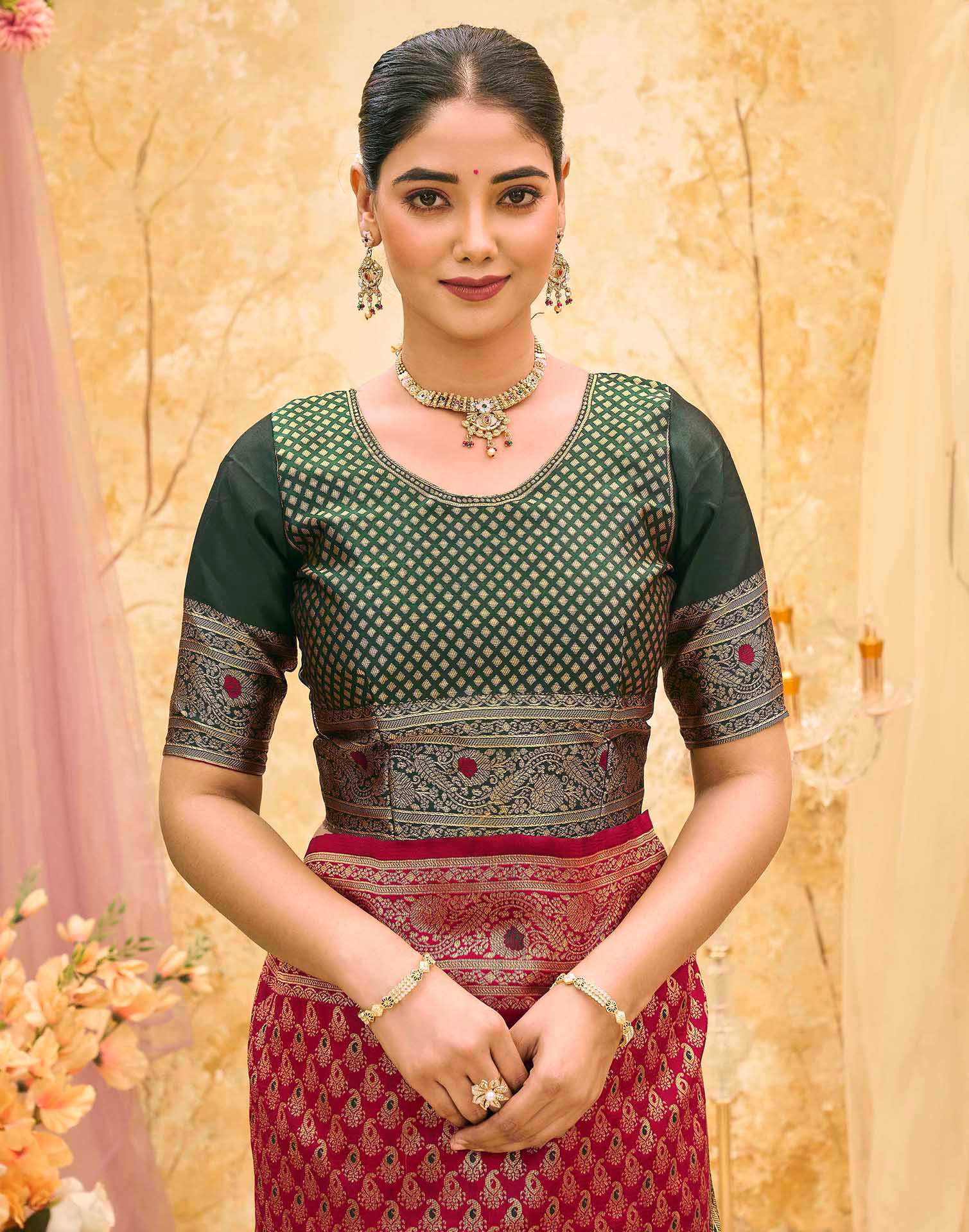 Red Silk Woven Banarasi Saree