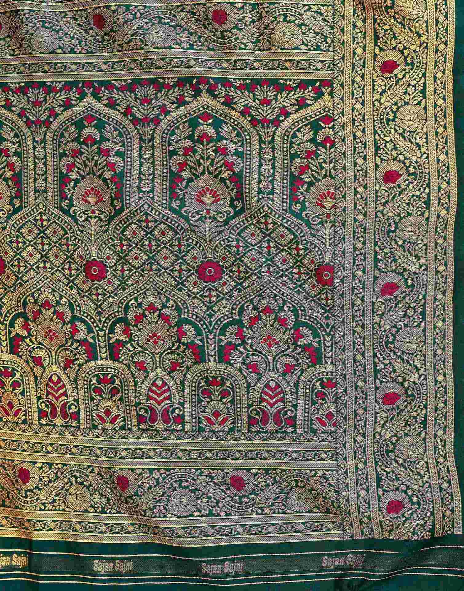 Red Silk Woven Banarasi Saree