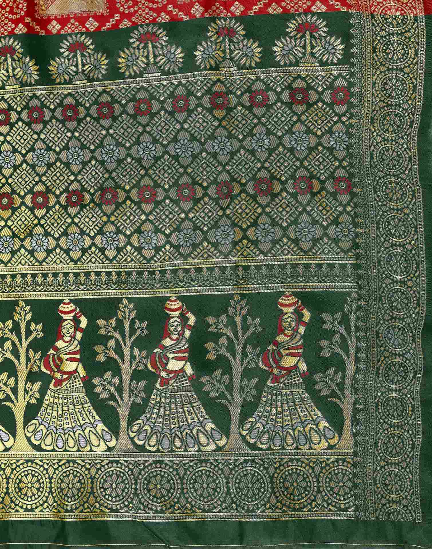 Maroon Silk Woven Patola Saree