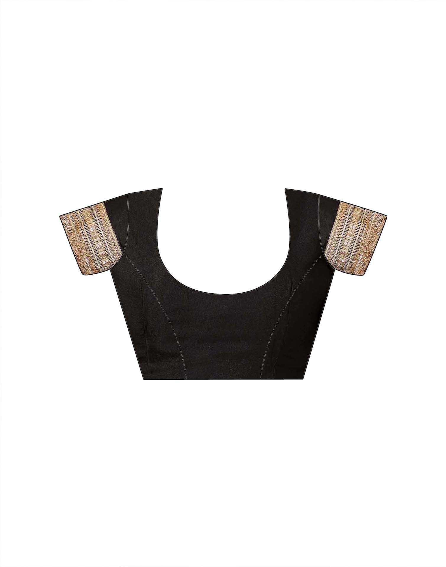 Black Georgette Gota Lace Saree