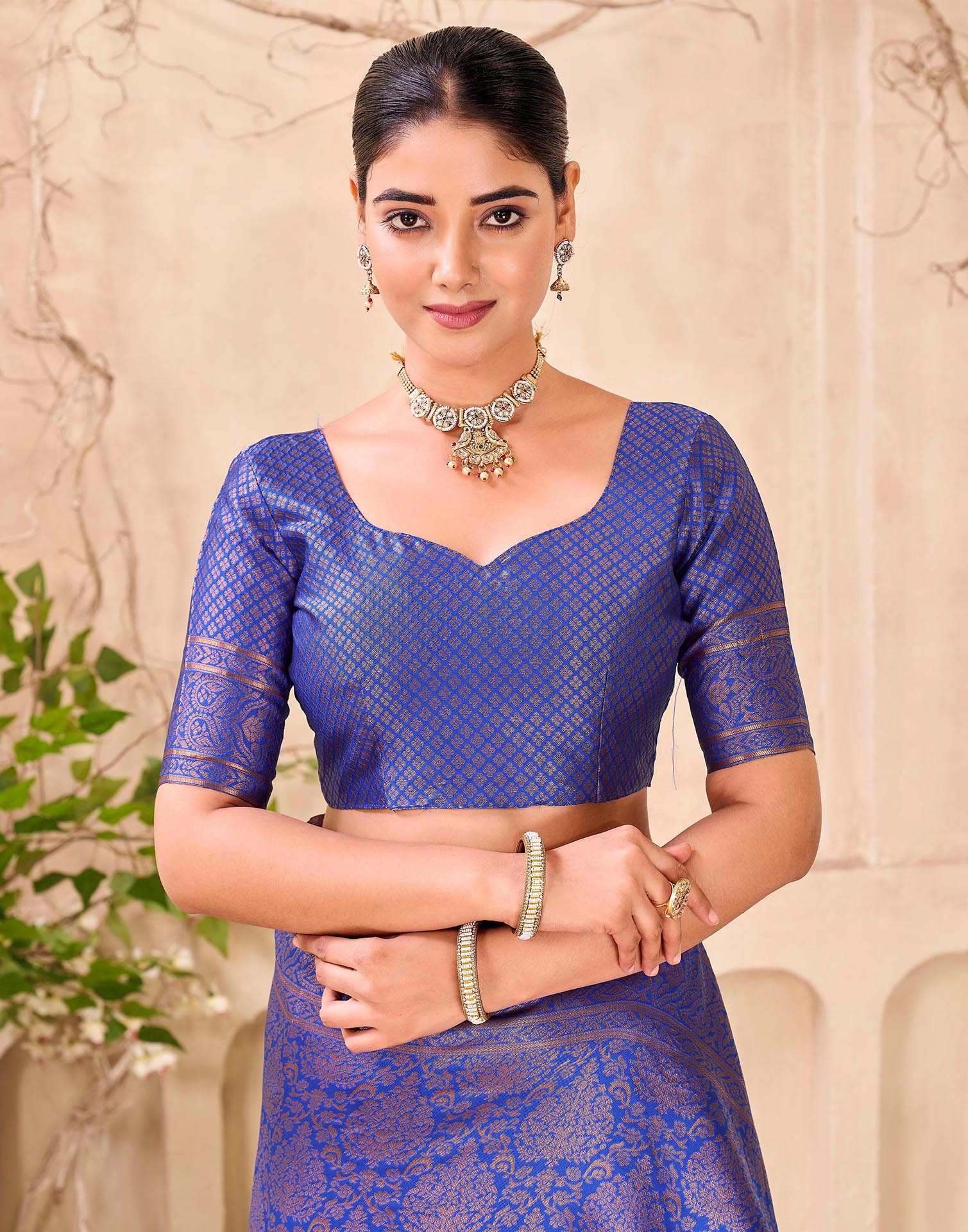 Blue Silk Woven Banarasi Saree