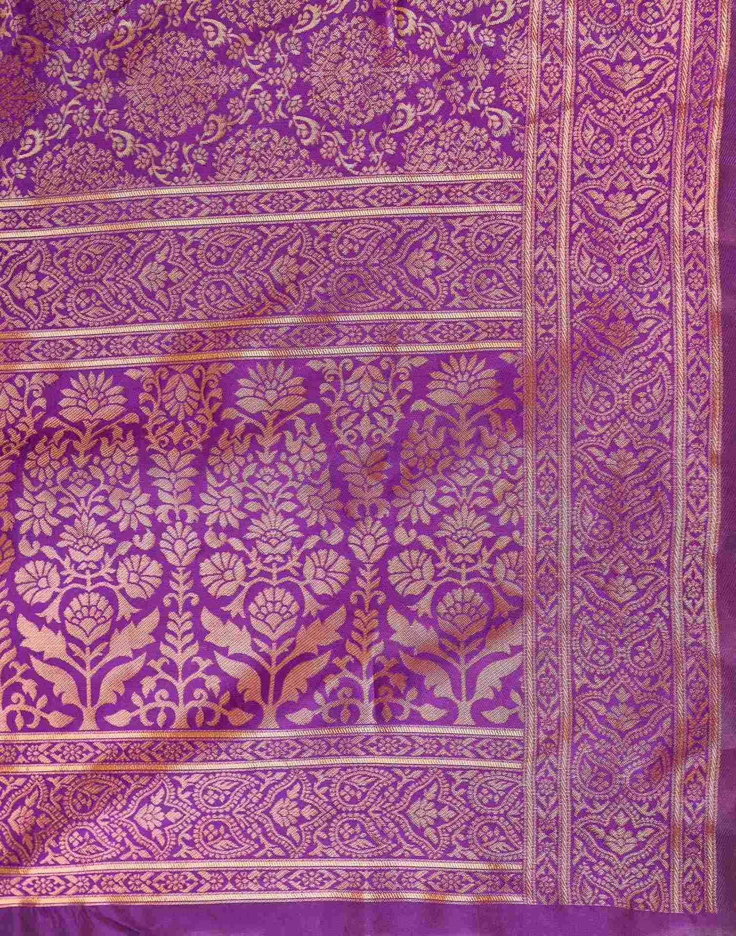 Purple Silk Woven Banarasi Saree