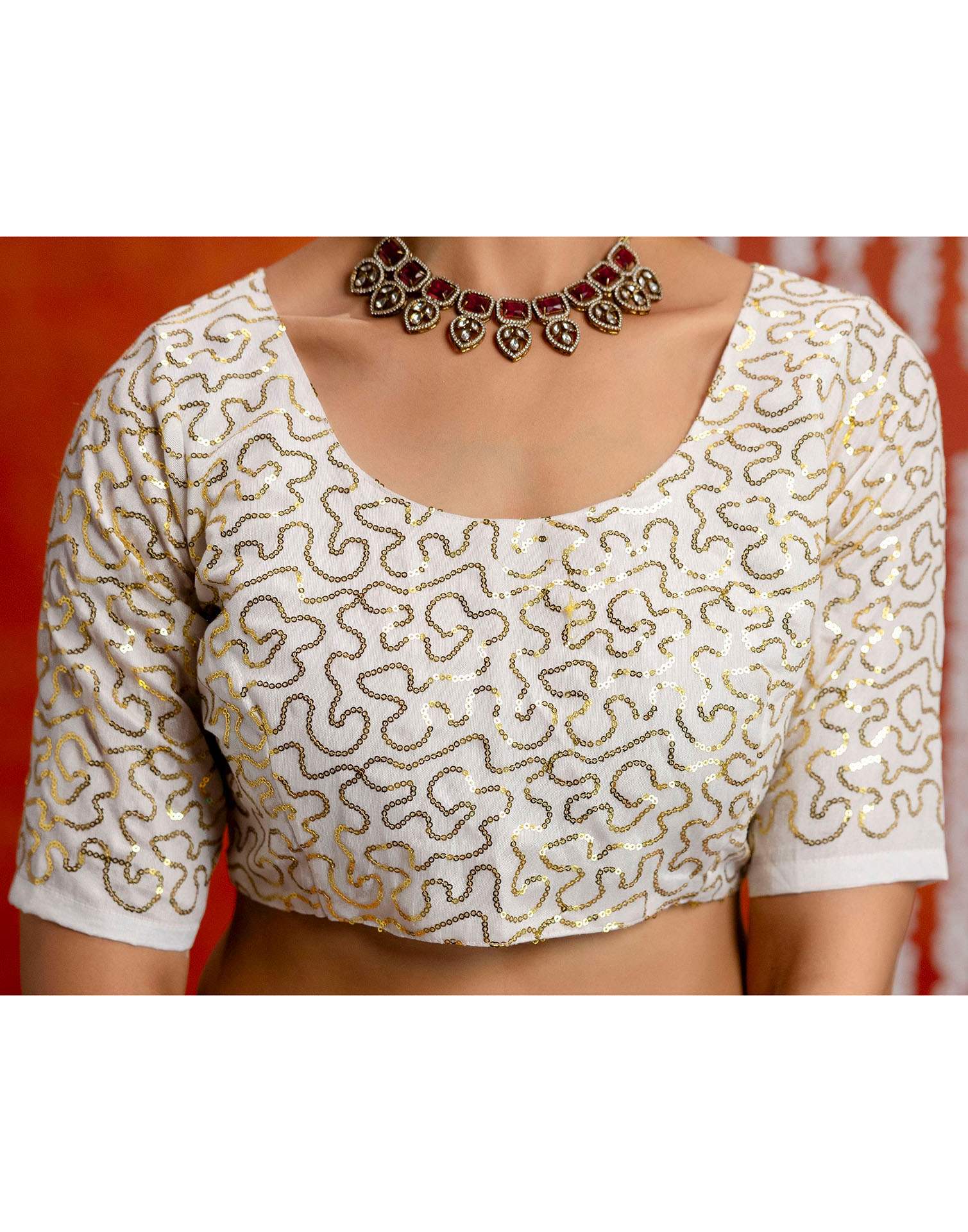 Teal Blue Silk Embroidery lace Saree