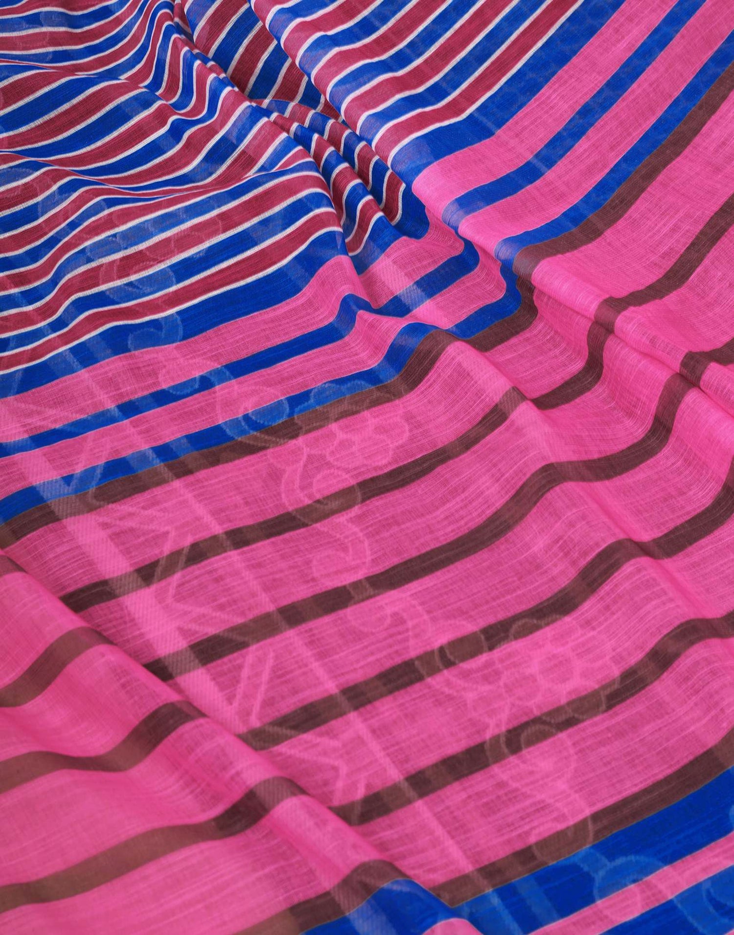 Ready To Wear Dark Blue Linen Printed Saree With Pocket