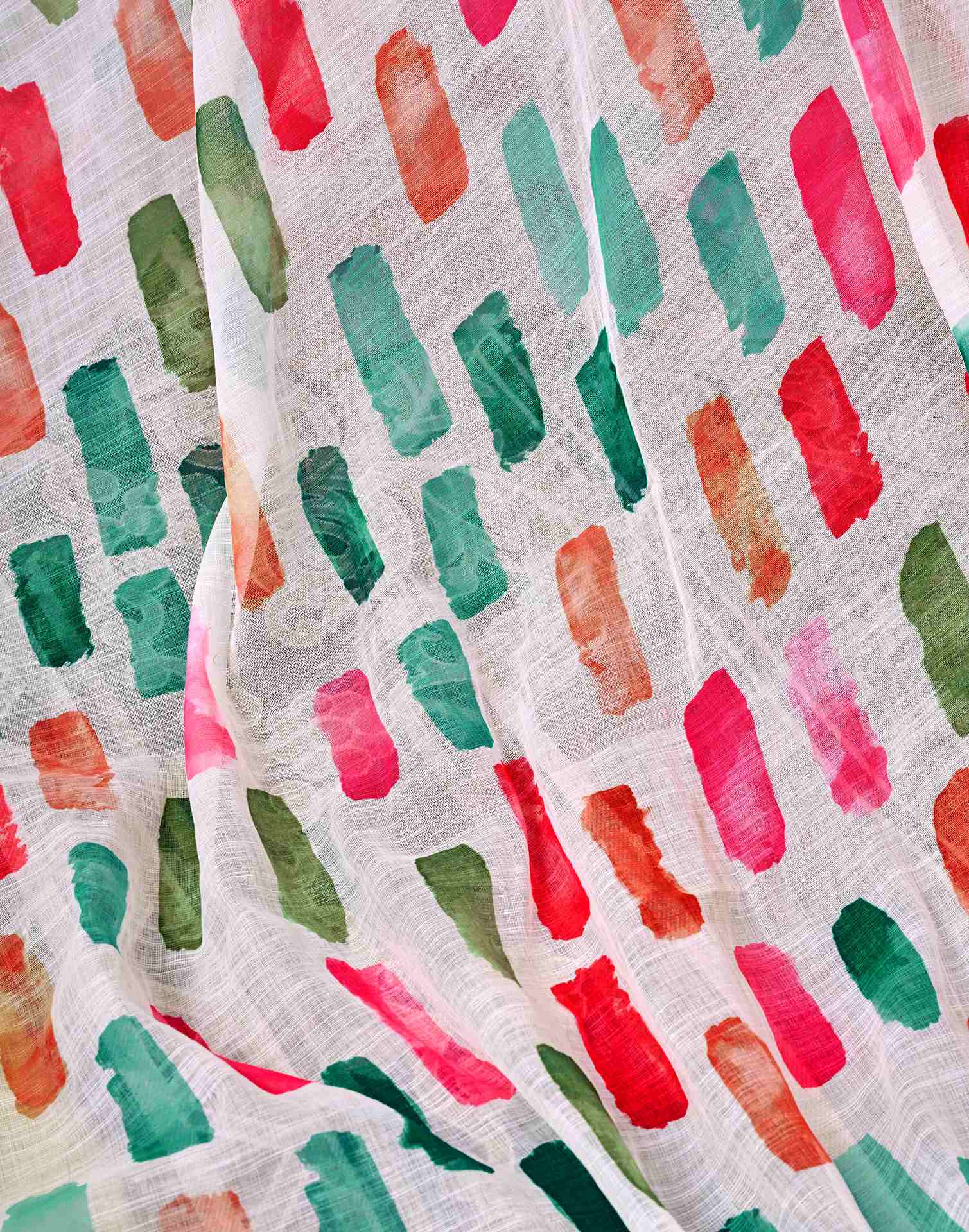 Ready To Wear White Linen Printed Saree With Pocket
