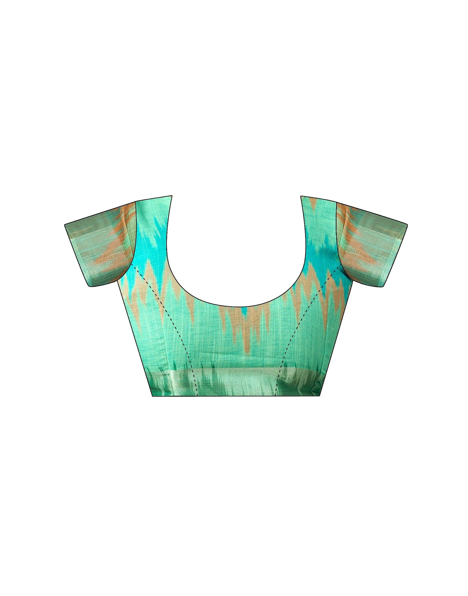 Ready To Wear Light Teal Green Linen Printed Saree With Pocket