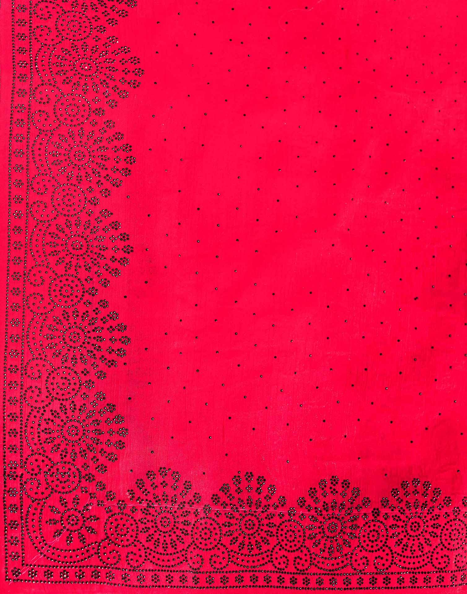 Rani Pink Shimmer Stone Work Swarovski Saree