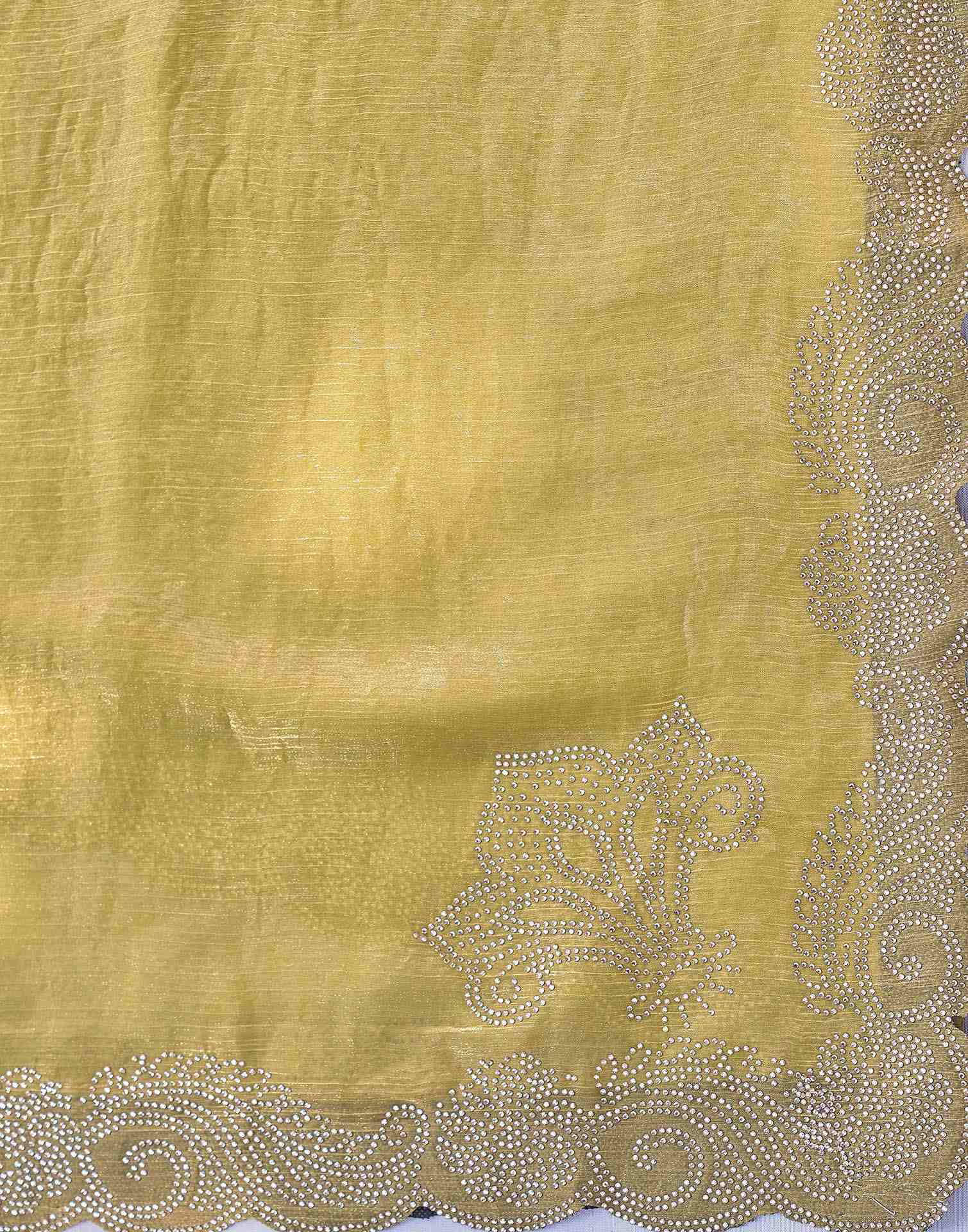 Pista Green Shimmer Stone Work Embellished Saree