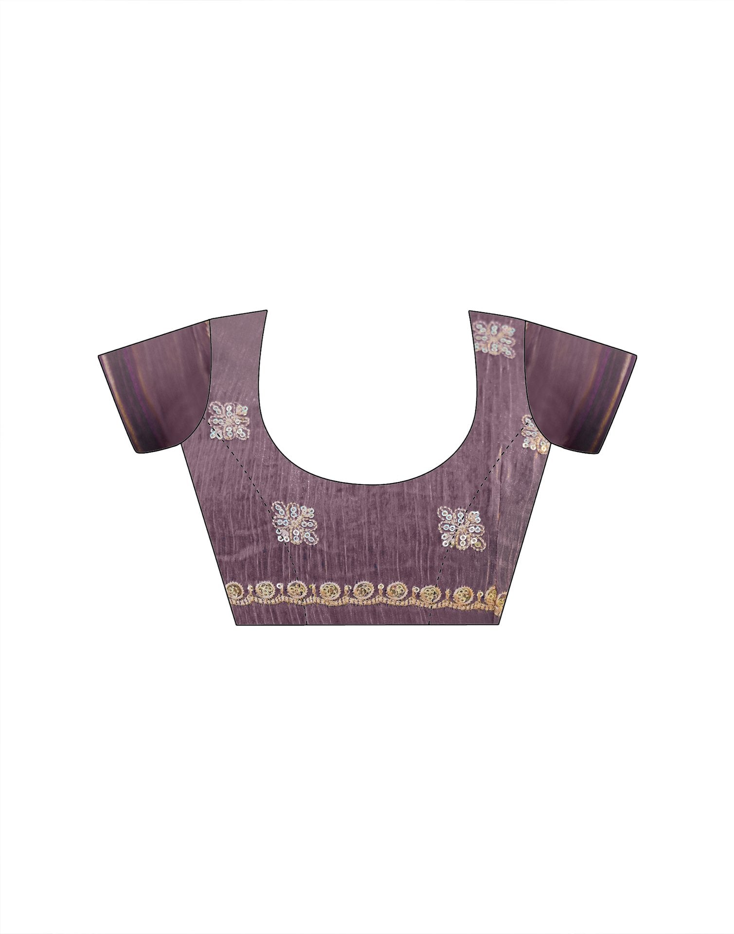 Dusty Mauve Shimmer Sequence Embroidery Saree